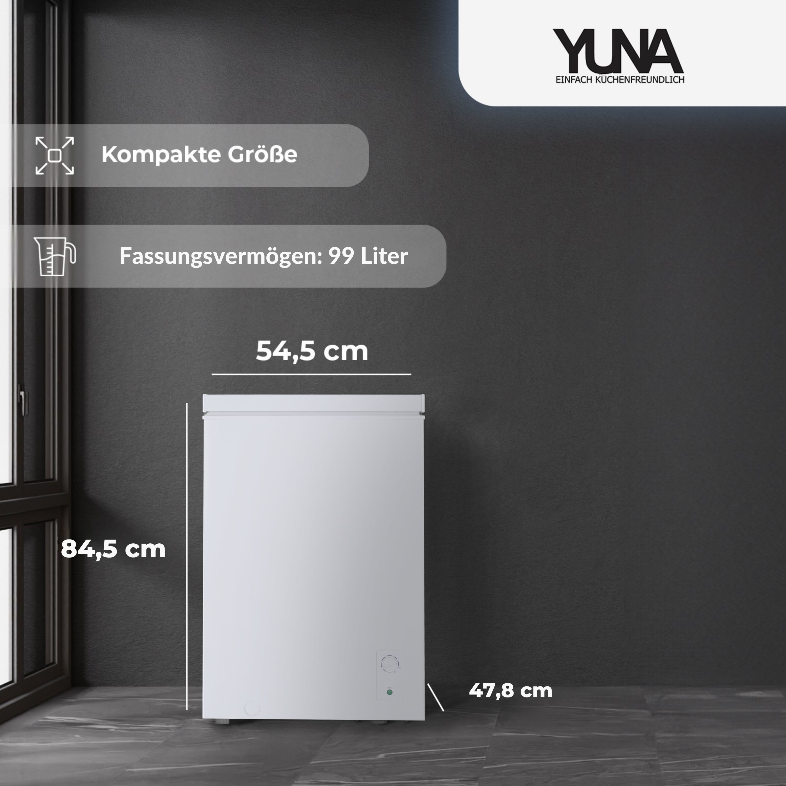 YUNA Gefriertruhe Froster 100D Serebro, 54.50 cm breit, 99 l – Bild 5 von 5