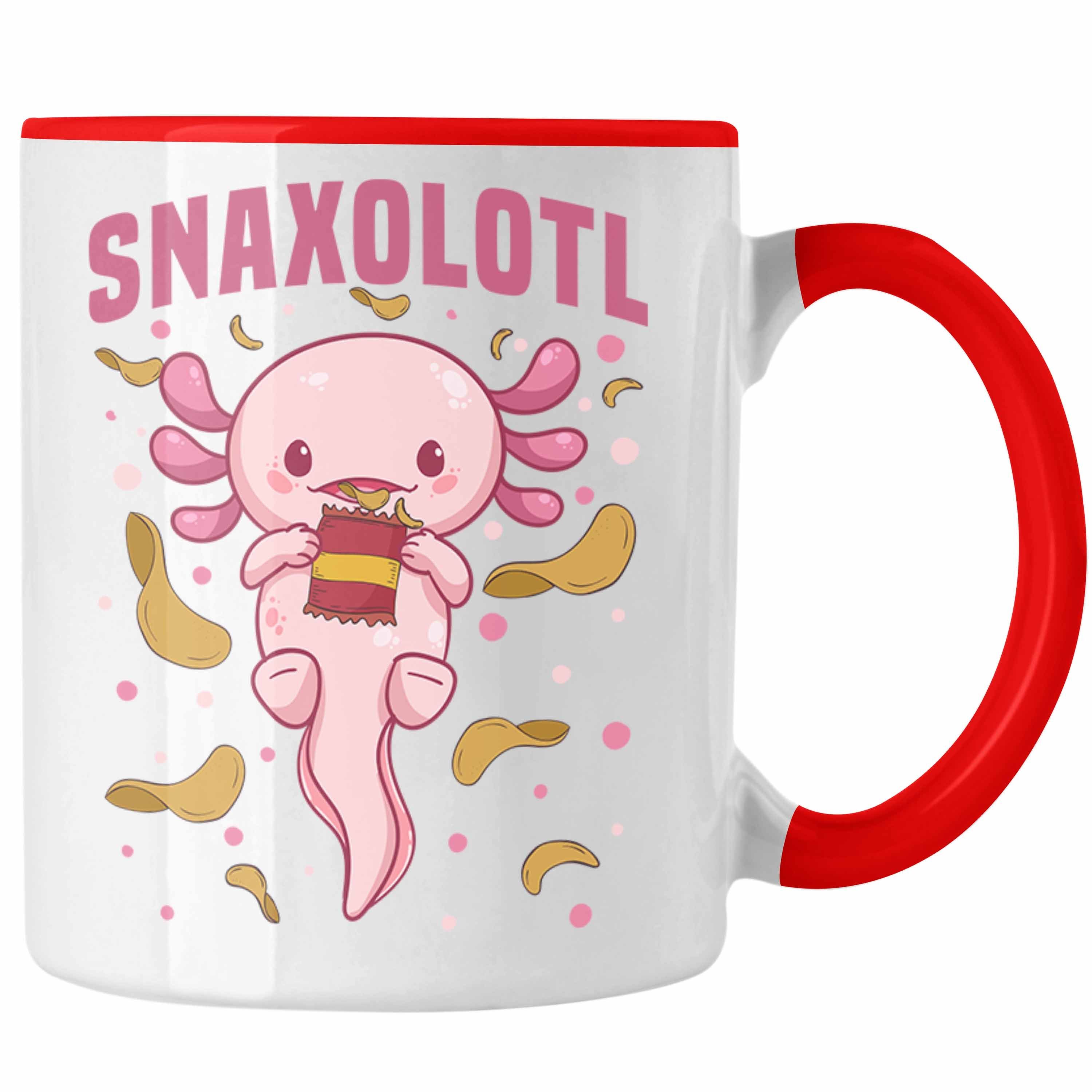 - Tasse Trendation Snaxolotl Trendation Tasse Schwanzlurch-Liebhaber Geschenk Axolotl Rot für