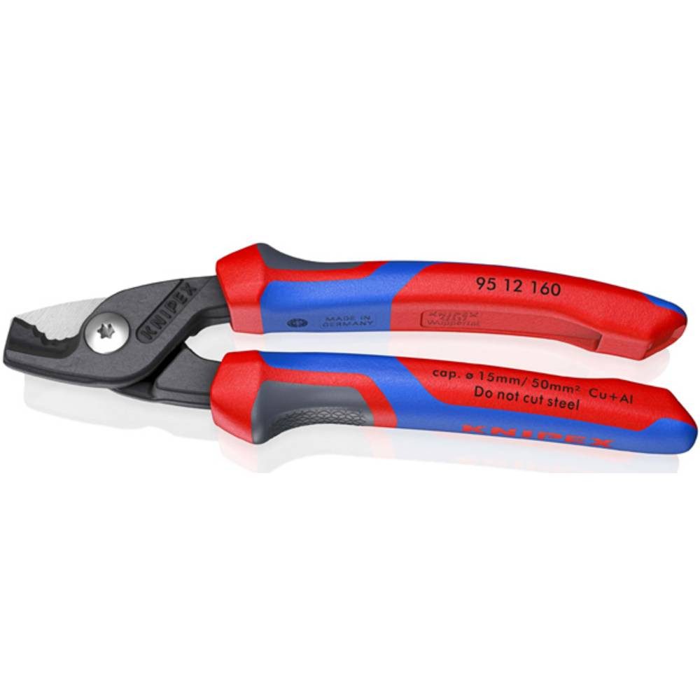 Knipex Kabelschere Kabelschere mit Stufenschnitt mit Mehrkomponenten-Hüllen 95 12 160