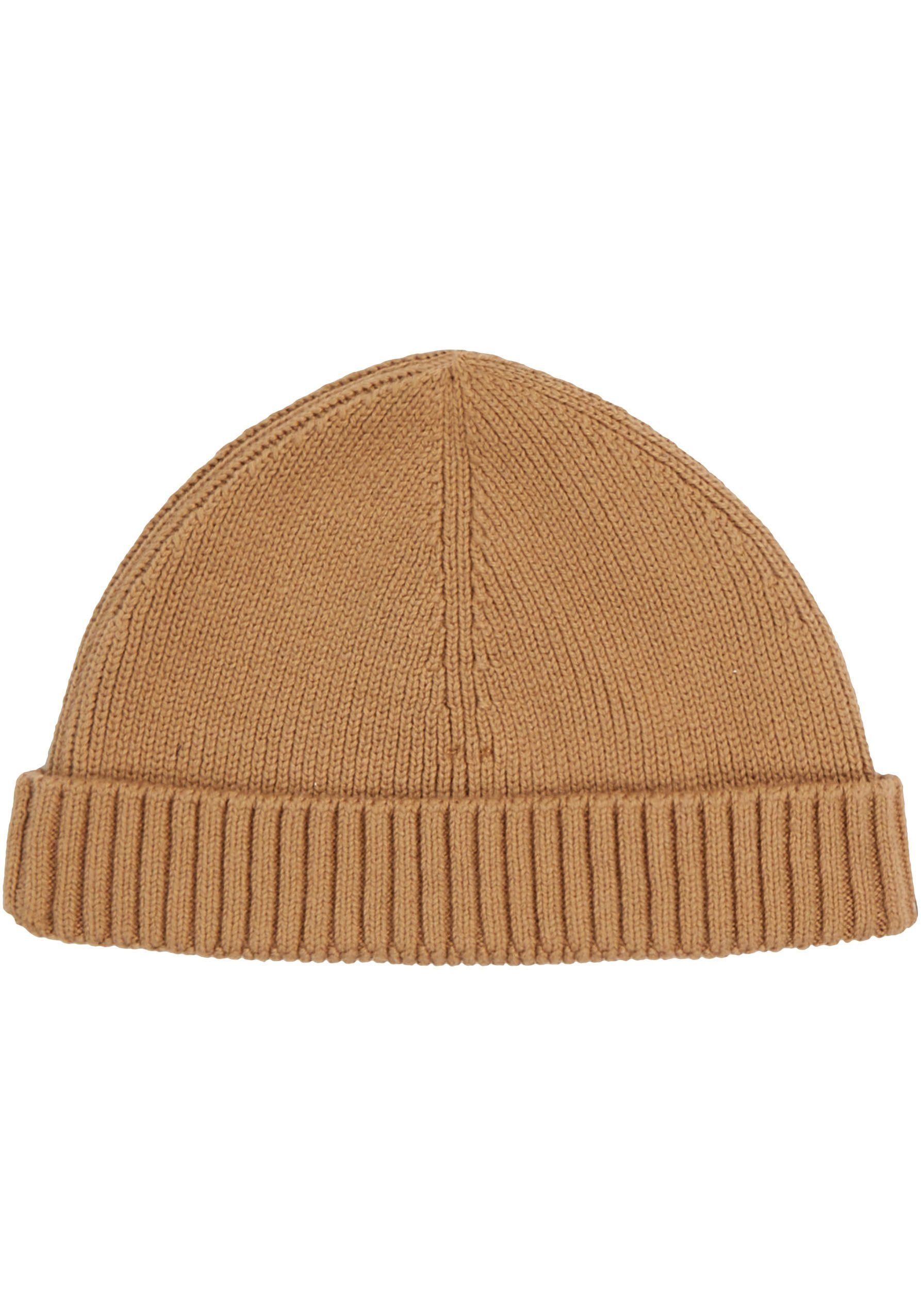 Docker Docker Logo dezentem Mütze Tommy Fischermütze beige Strickmütze Sailormütze, Cap mit Herren Hilfiger