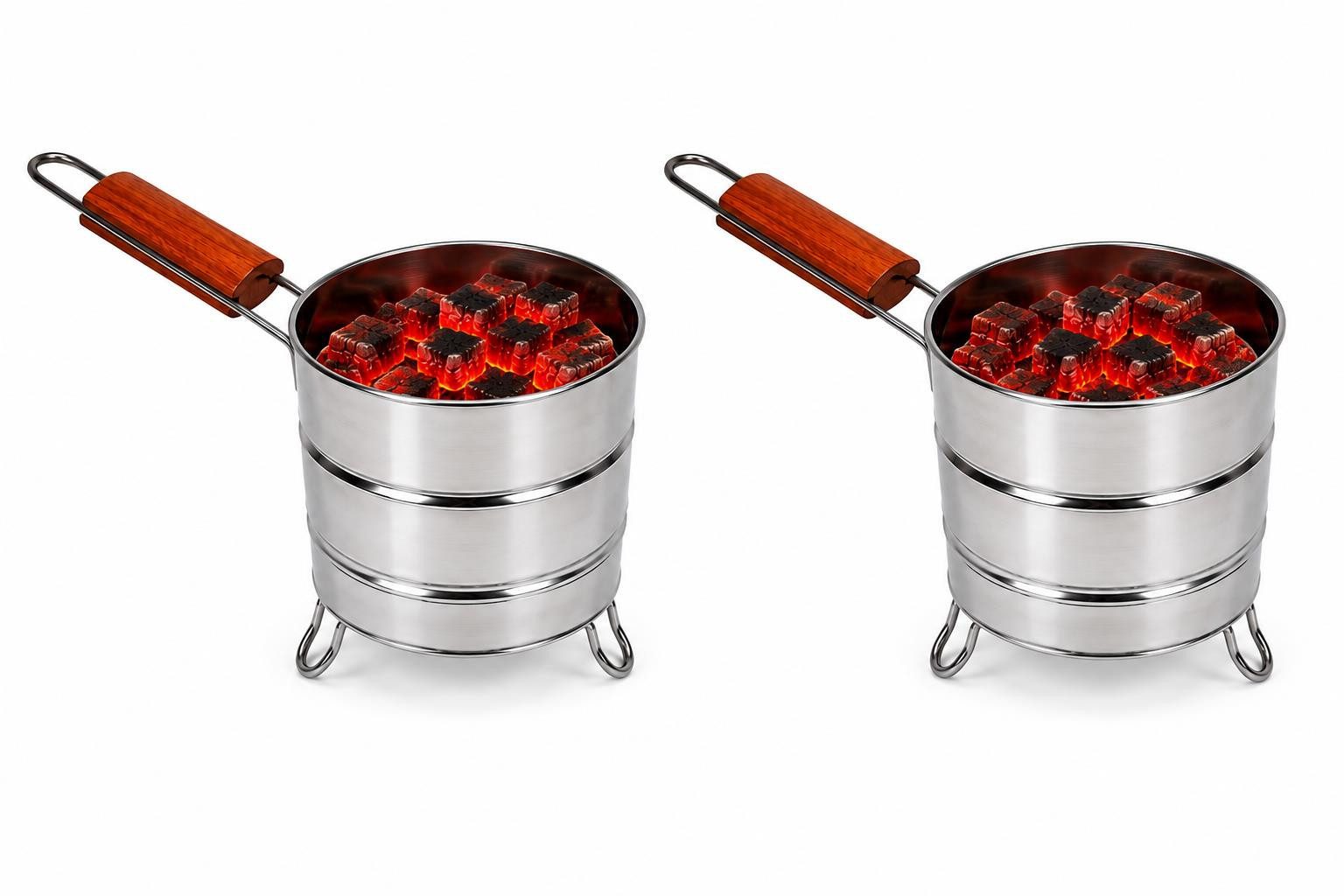 BAYLI Kohlekorb 2er Set - Shisha Kohlebehälter, Anzündkamin, Kohlekorb für die Shisha