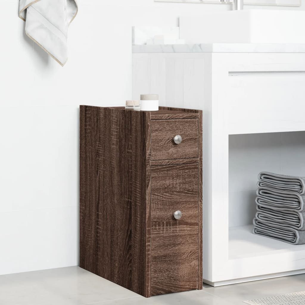 vidaXL Fächerschrank Badschrank Schmal mit Rollen günstig online kaufen