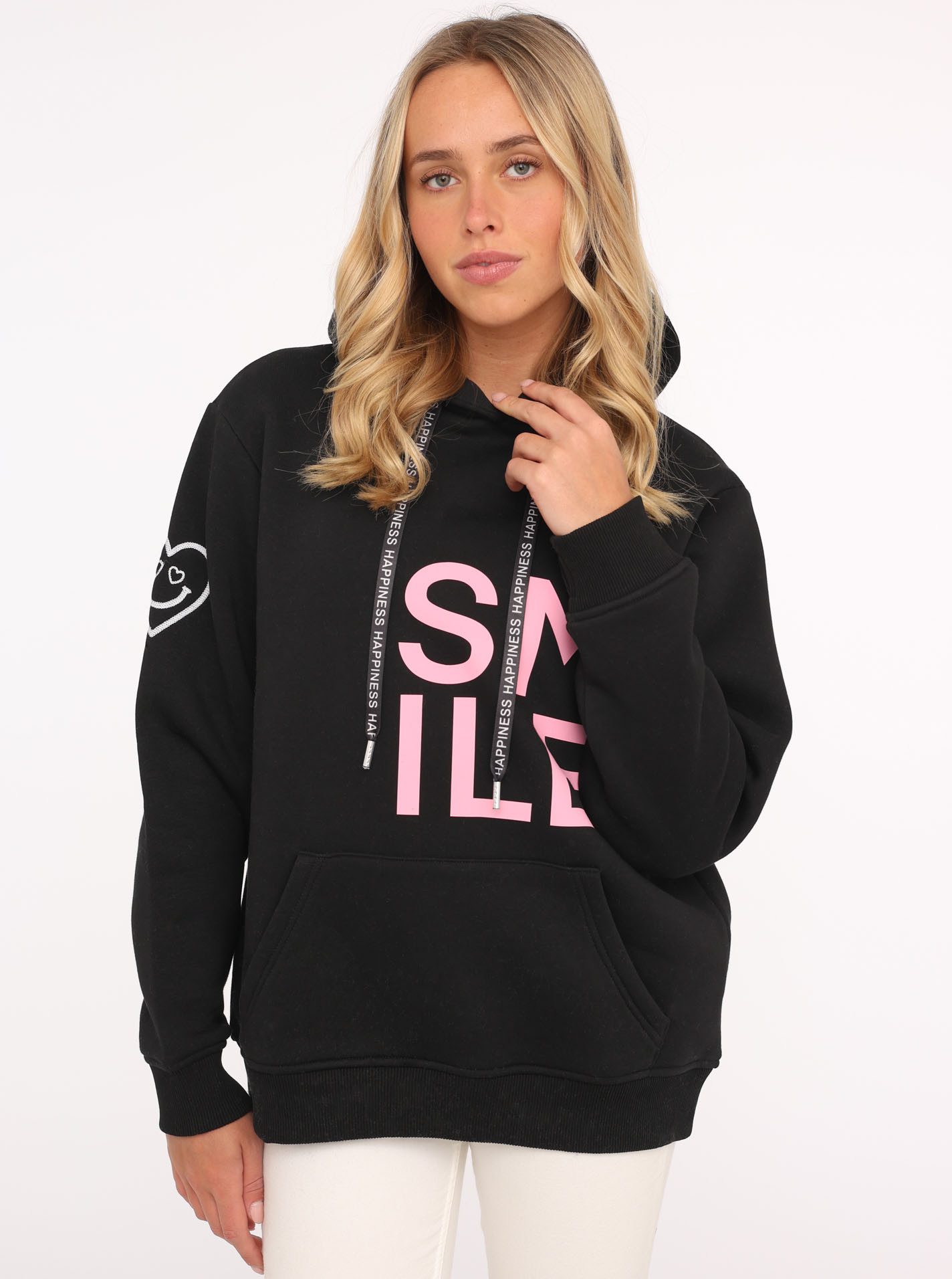 Zwillingsherz Hoodie "Alissa" mit SMILE Print günstig online kaufen