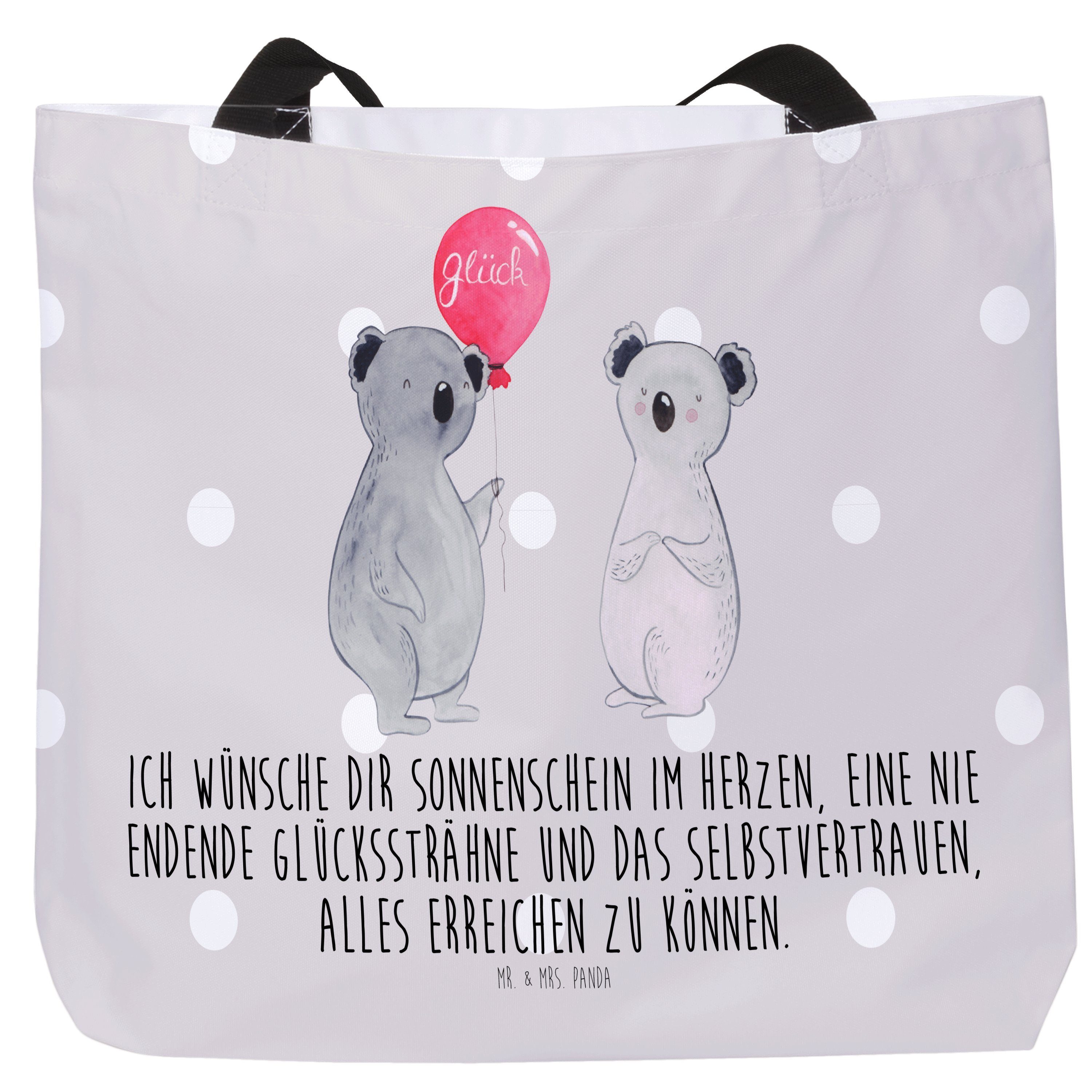 Mr. & Tragebeutel, Koala Pastell Shopper - Luftballon Mrs. (1-tlg) Geschenk, Panda Freizeittasc Grau 