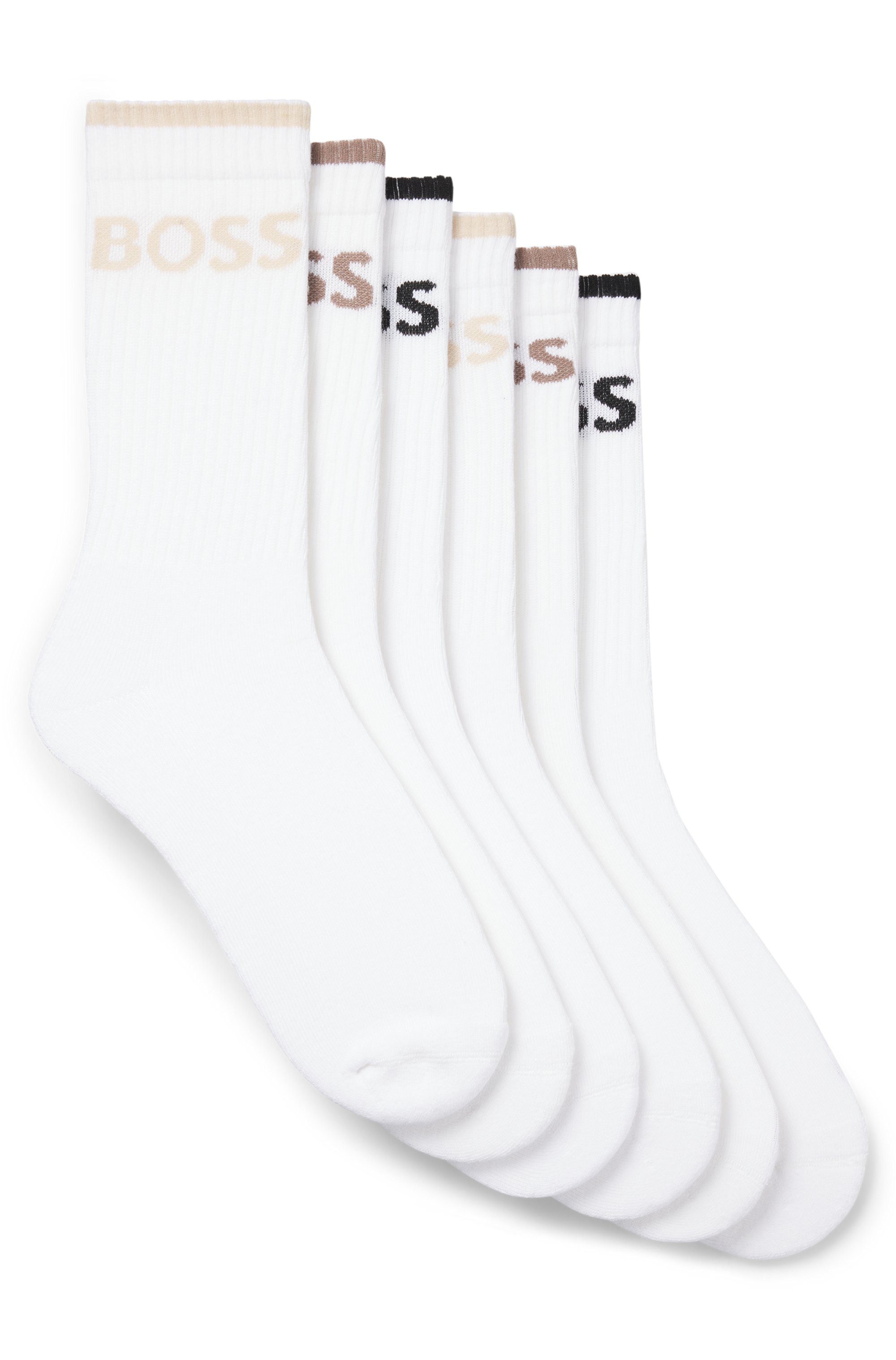BOSS Businesssocken 6P QS Stripe CC (Packung, 6-Paar, 6er) mit BOSS Schrift günstig online kaufen