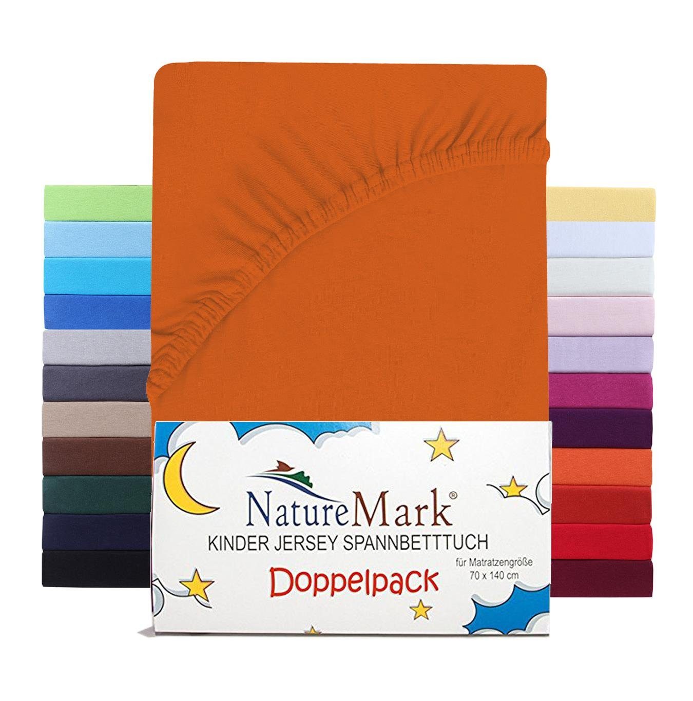 NatureMark Spannbettlaken Jersey Spannbetttuch, 100% Baumwolle, Gummizug: r günstig online kaufen