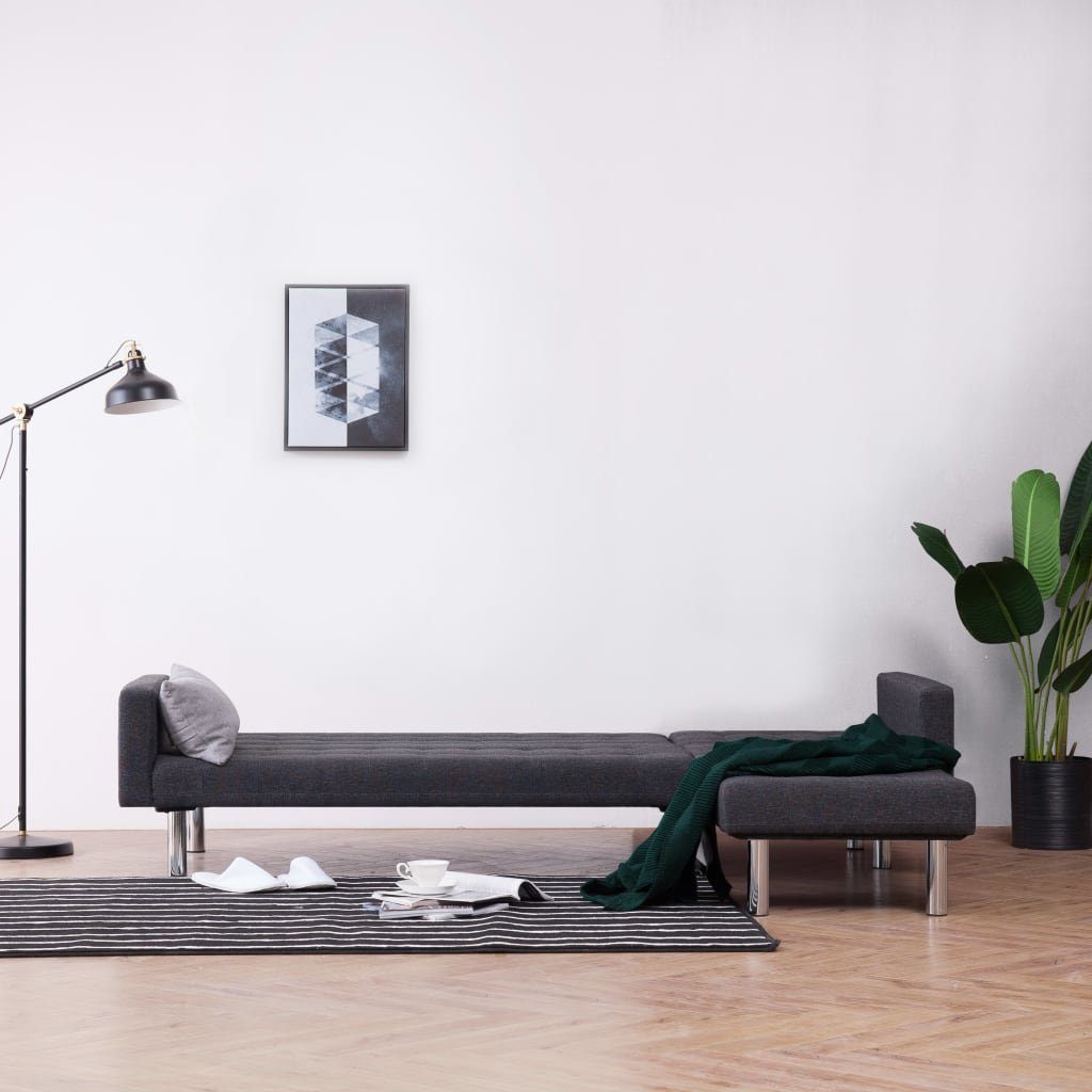 vidaXL Sofa Schlafsofa in L-Form Dunkelgrau günstig online kaufen