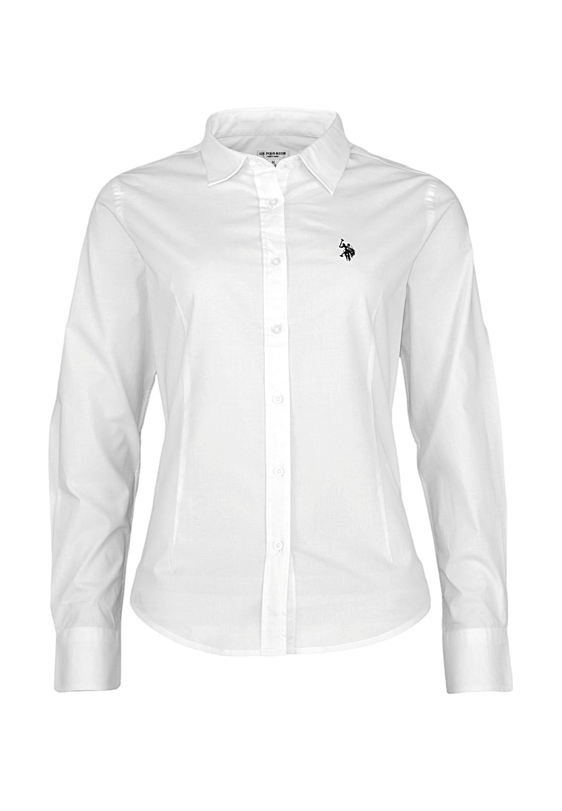 Langarmbluse Bluse Langarmhemd Button-Down