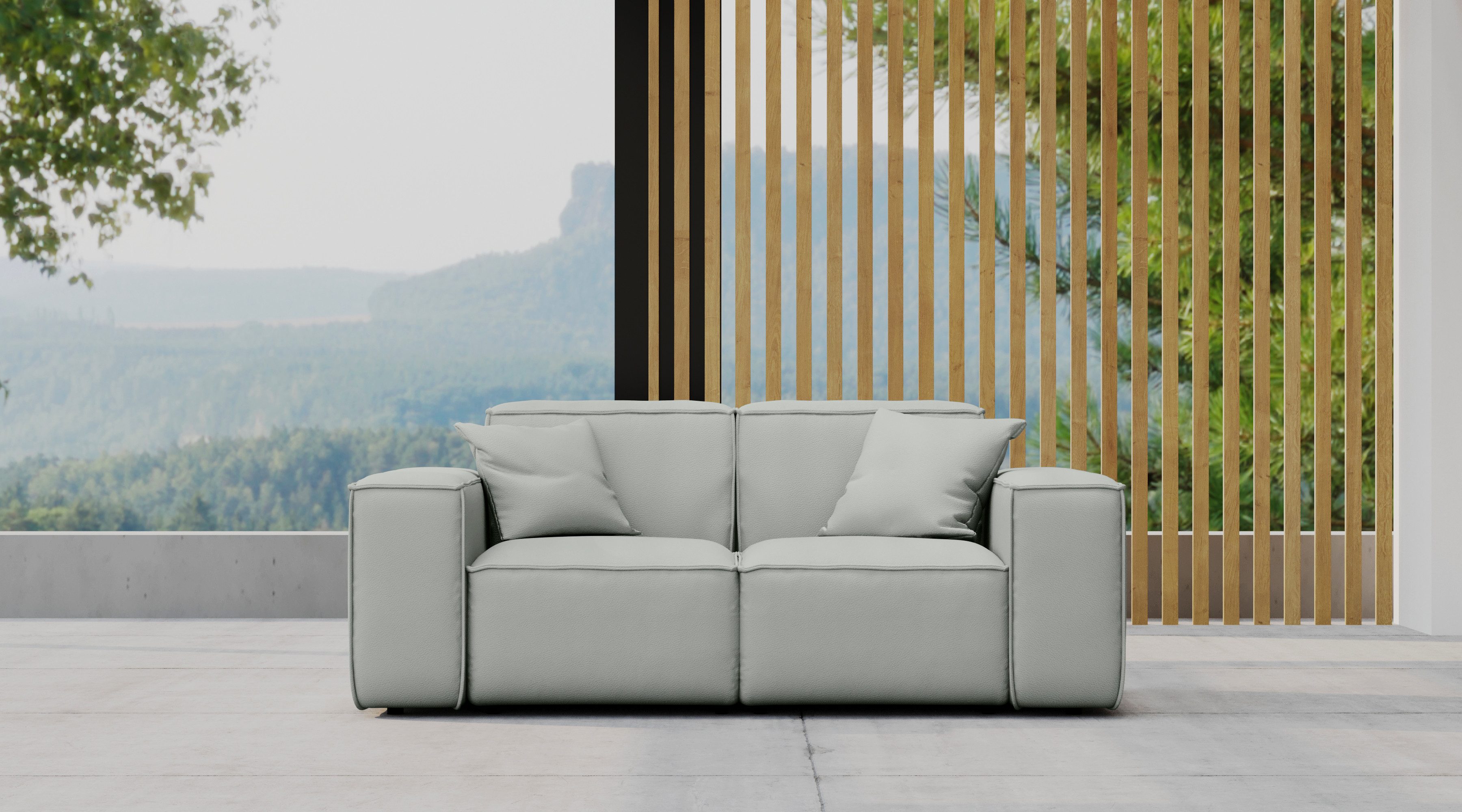 Kaiser Möbel Sofa Gartenmöbel MALIBU 2 Sitzer Stoff Odyssey, Einzelsitzmöbel