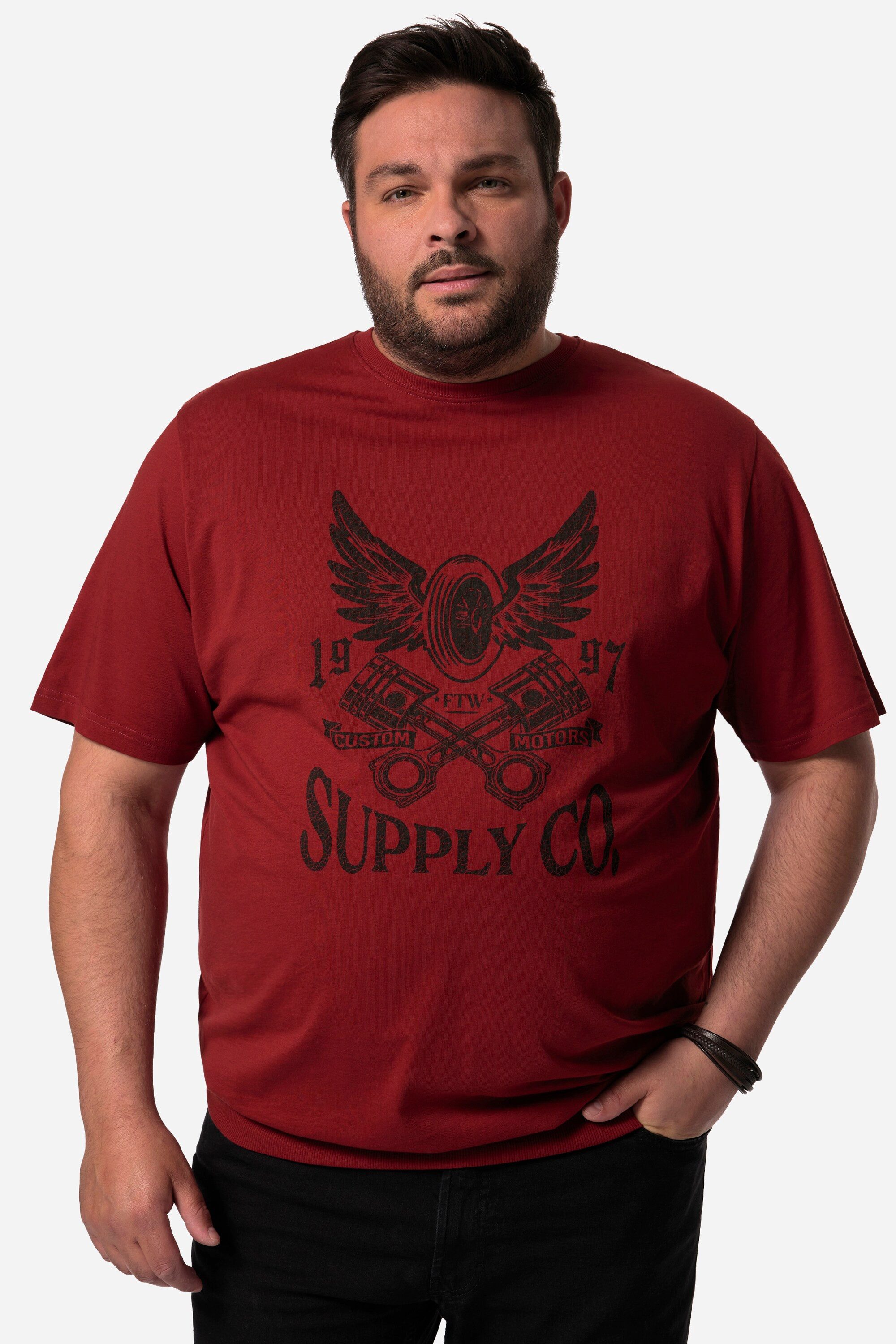 T-Shirt T-Shirt Halbarm Bauchfit Druck vorne