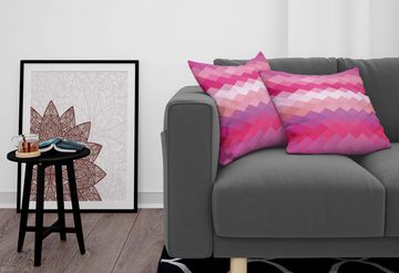 Kissenbezüge Modern Accent Doppelseitiger Digitaldruck, Abakuhaus (2 Stück), Hot Pink Klassische einfache moderne