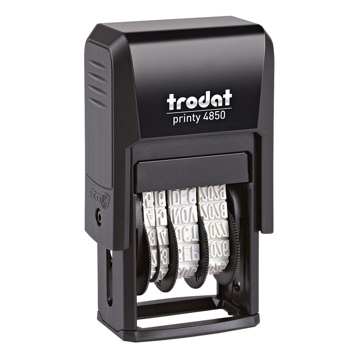 TRODAT Stempel Printy 4850/L2, Datumseinstellung / fertiger Lagertext, selbstfärbend