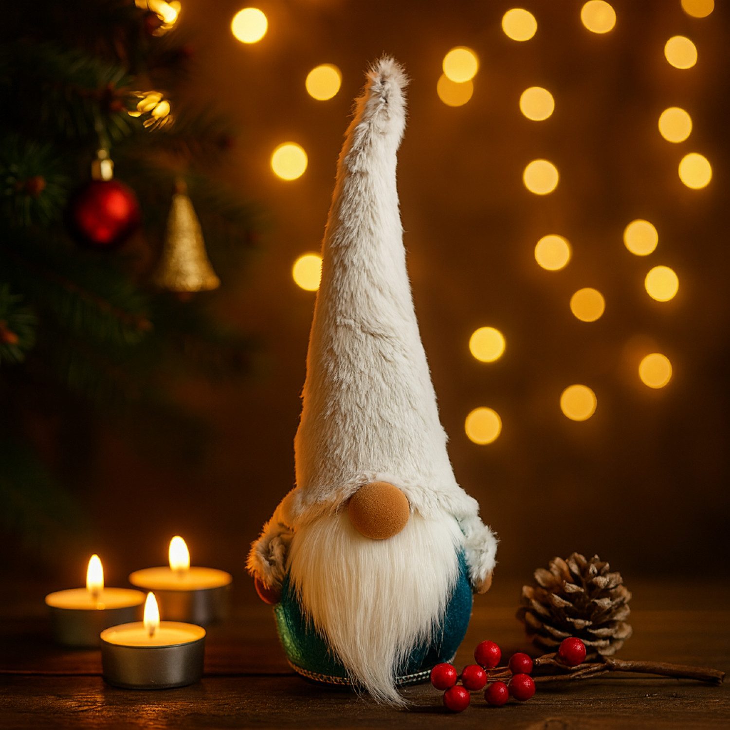 com-four Weihnachtsfigur Premium Weihnachts-Wichtel für die Weihnachtsdeko (1 St), winterliche Figuren als schwedische Dekoartikel
