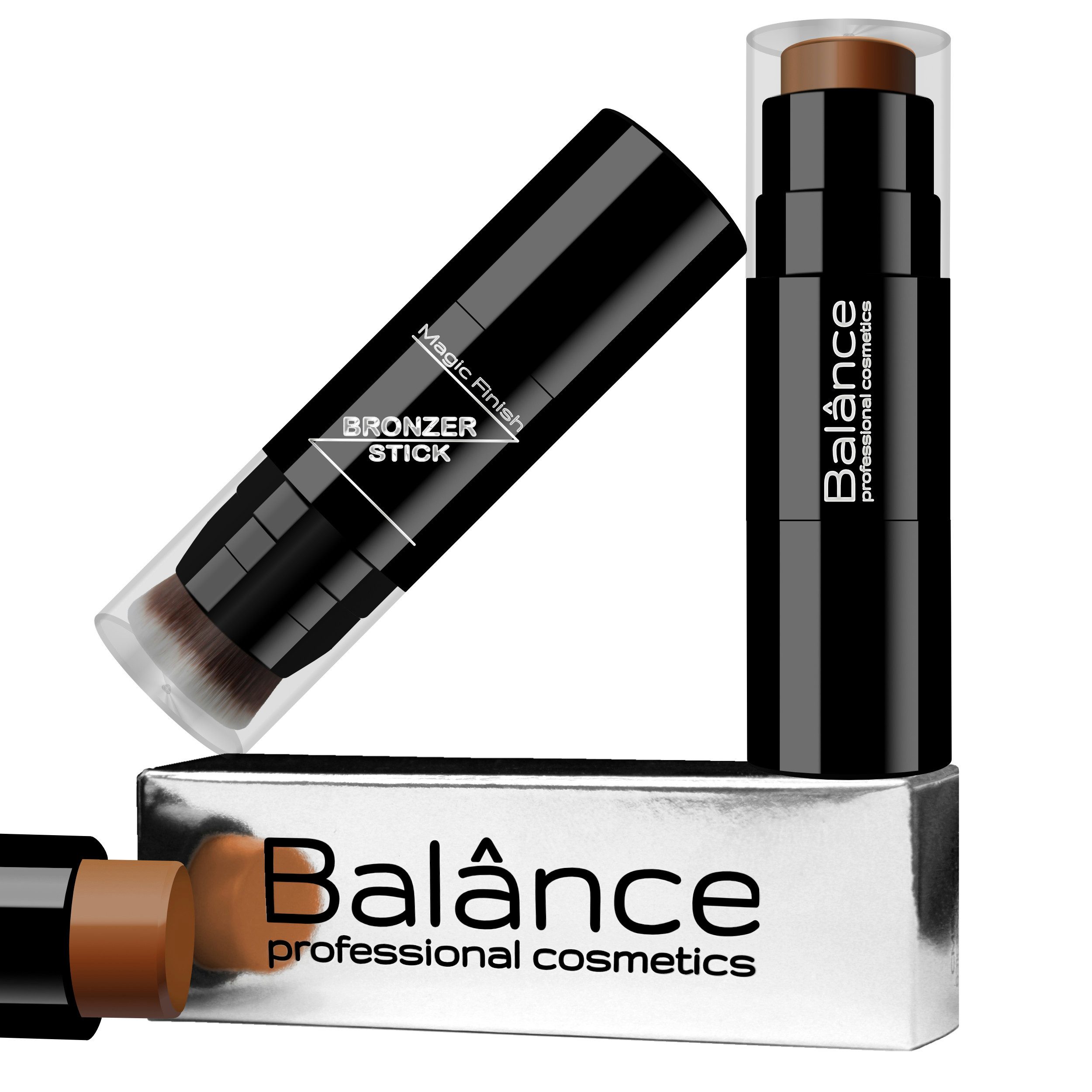 Balânce Bronzer Balânce Bronzer Stick Kabuki Pinsel goldbrauner Teint, Bronzer Stift mit cremig wohlriechender Textur