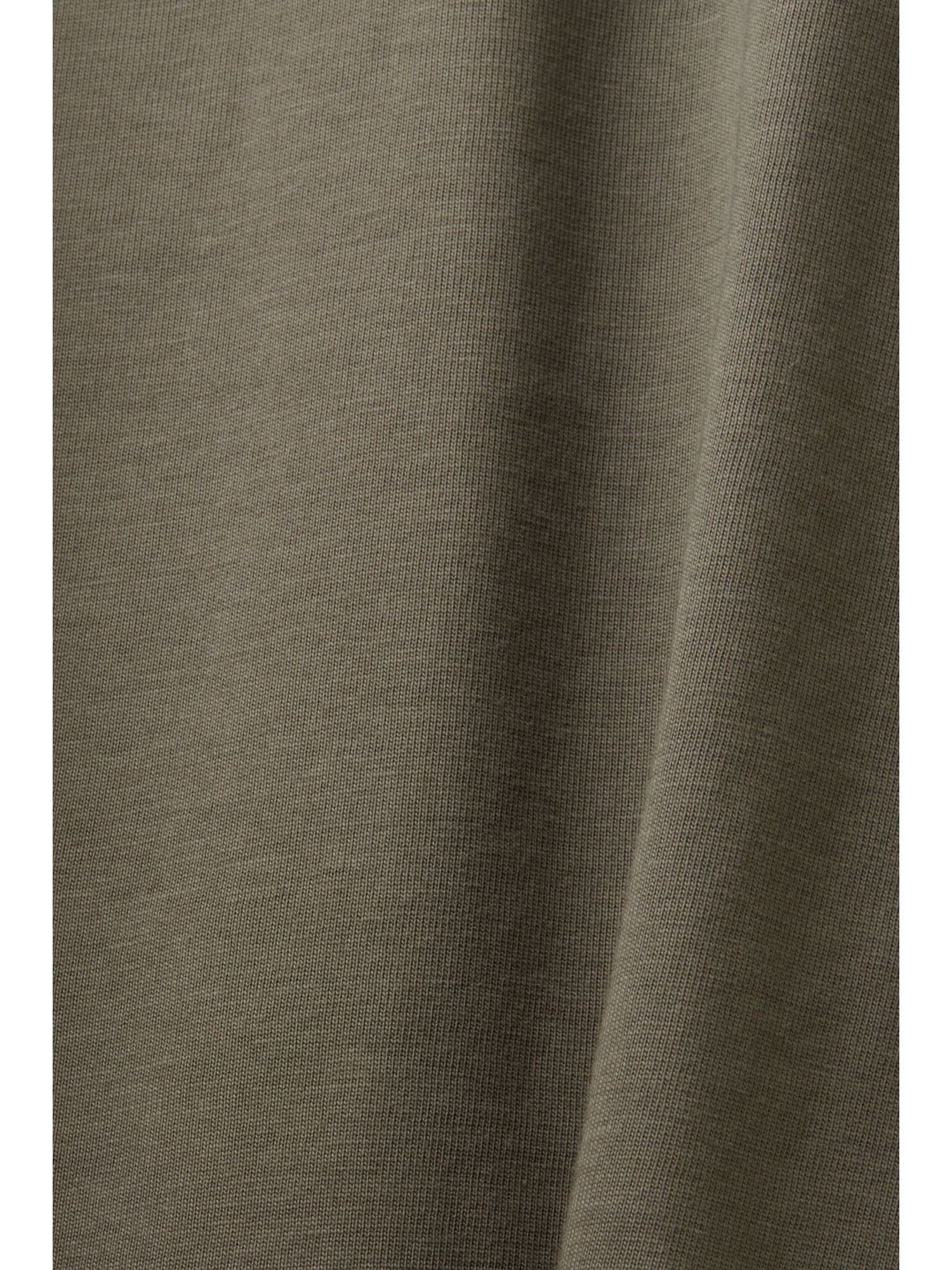 100 % Jersey, Langarm-Top aus GUNMETAL (1-tlg) Langarmshirt Esprit Baumwolle