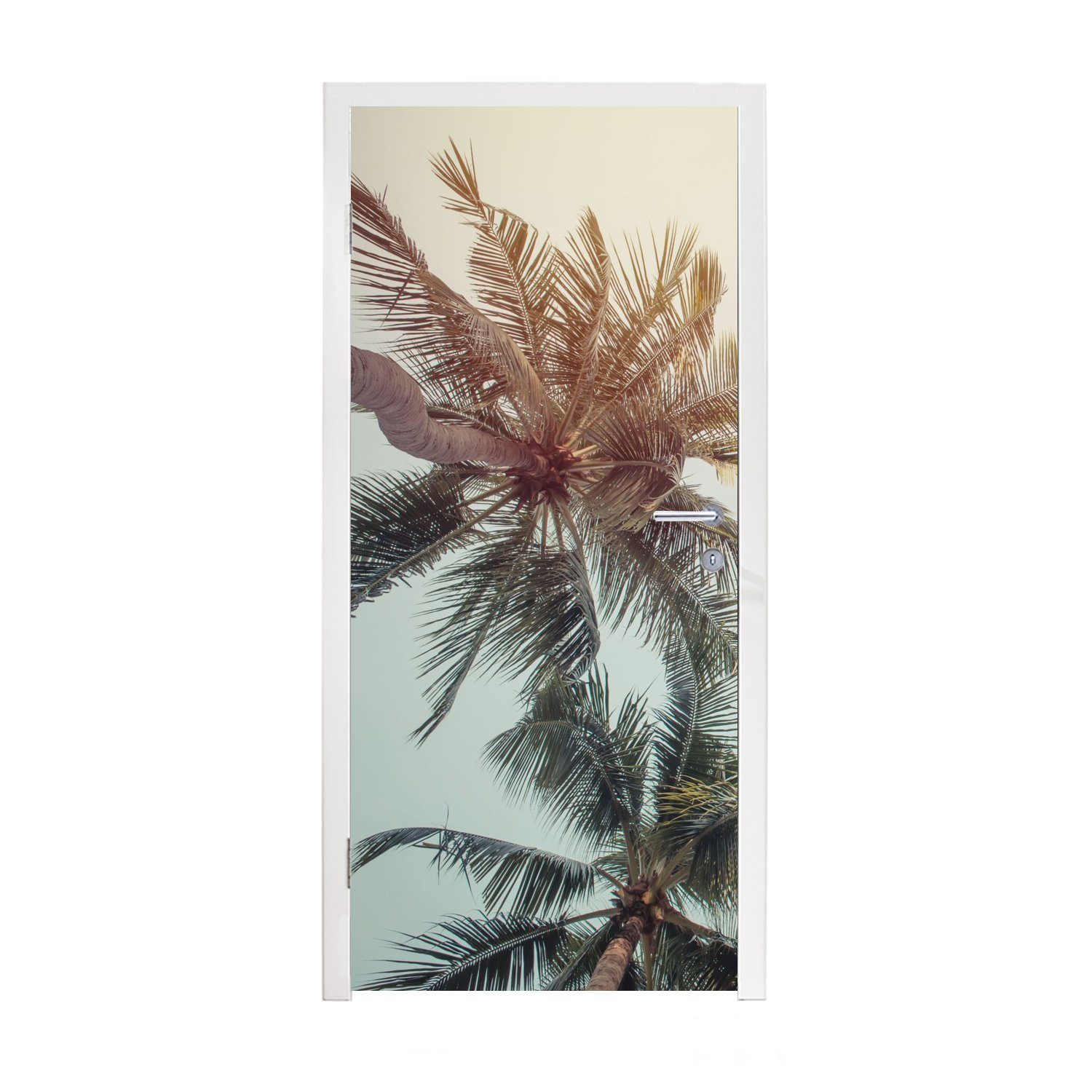 MuchoWow Türtapete Palme - Sommer - Tropisch, Matt, bedruckt, (1 St), Fototapete für Tür, Türaufkleber, 75x205 cm