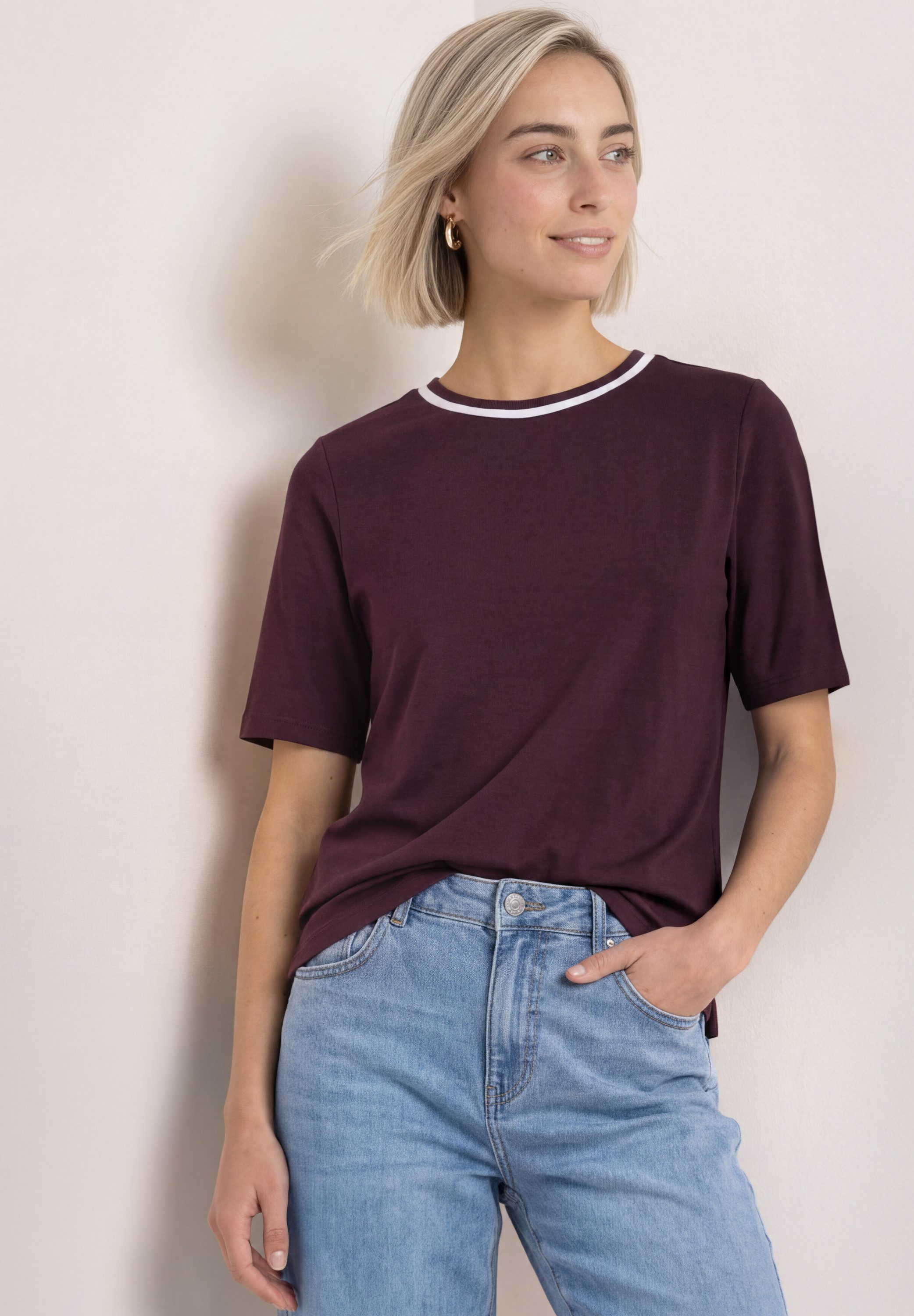STREET ONE T-Shirt mit Rundhalsausschnitt