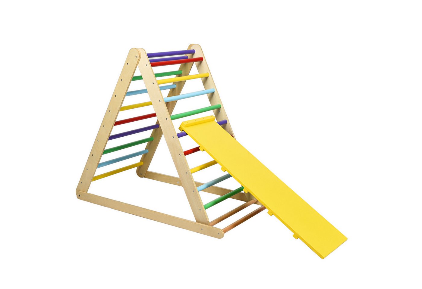 COSTWAY Klettergerüst Kletterdreieck, mit Rampe, aus Holz