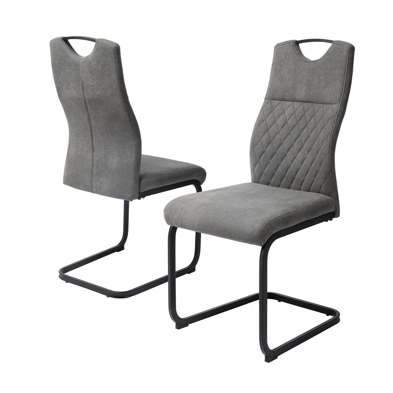 Jiexi Esszimmerstuhl Essstühle Stühle Freischwinger Bürostuhl gepolstert Mona Schwingstuhl (Set), Schwingstuhl