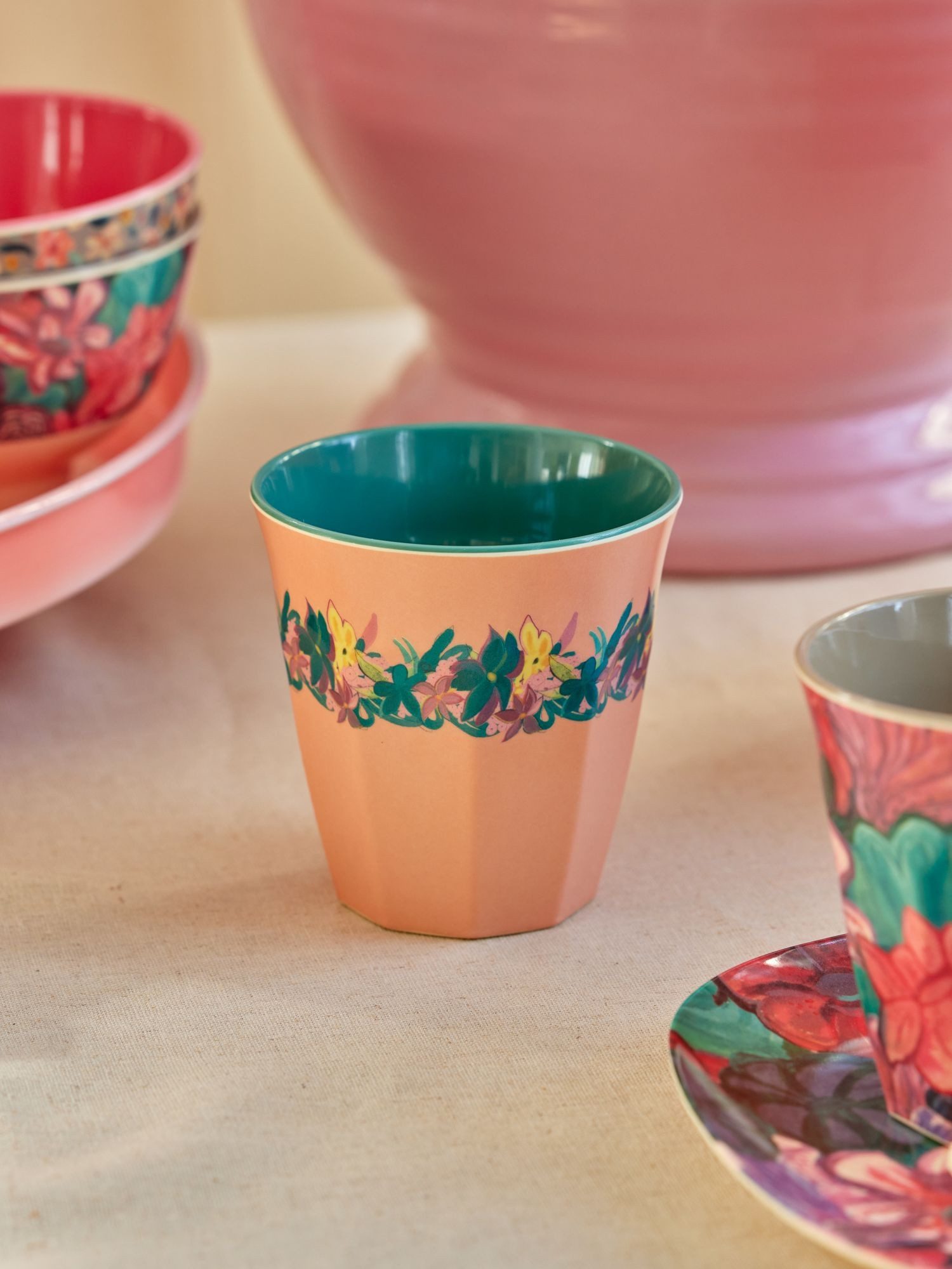 RICE A/S Becher Rice Melaminbecher Blume Hilma Forever Print Medium