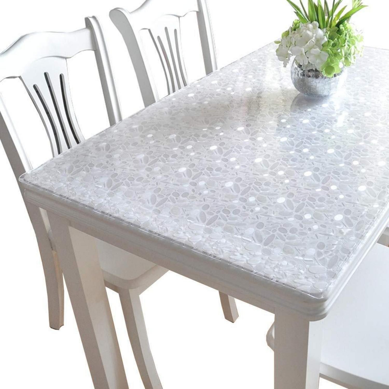 LuxusKollektion Tischschonbezug Tischschutz PVC 70x140cm Gänsefelsen Dicke 1mm