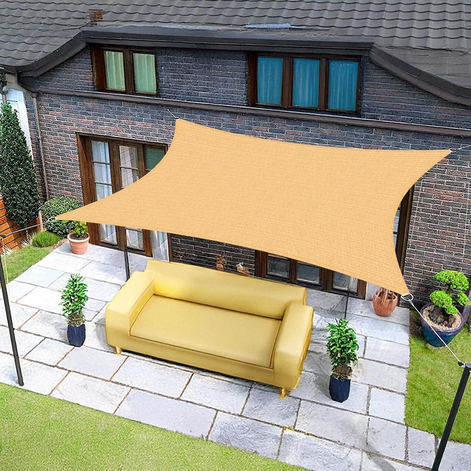 LuxusKollektion Sonnensegel Sonnensegel Quadrat Sonnenschutz UV Schutz Garten 3x3 HDPE Sand