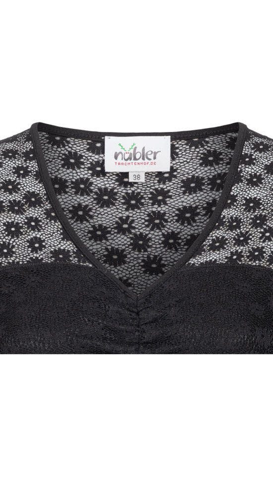 Nübler Dirndlbluse Dirndlbluse kurzarm Moni in Schwarz von Nübler