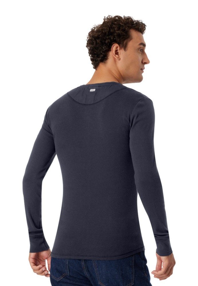 Schiesser Langarmshirt Freizeit Revival Karl-Heinz graphitgrau Herren
