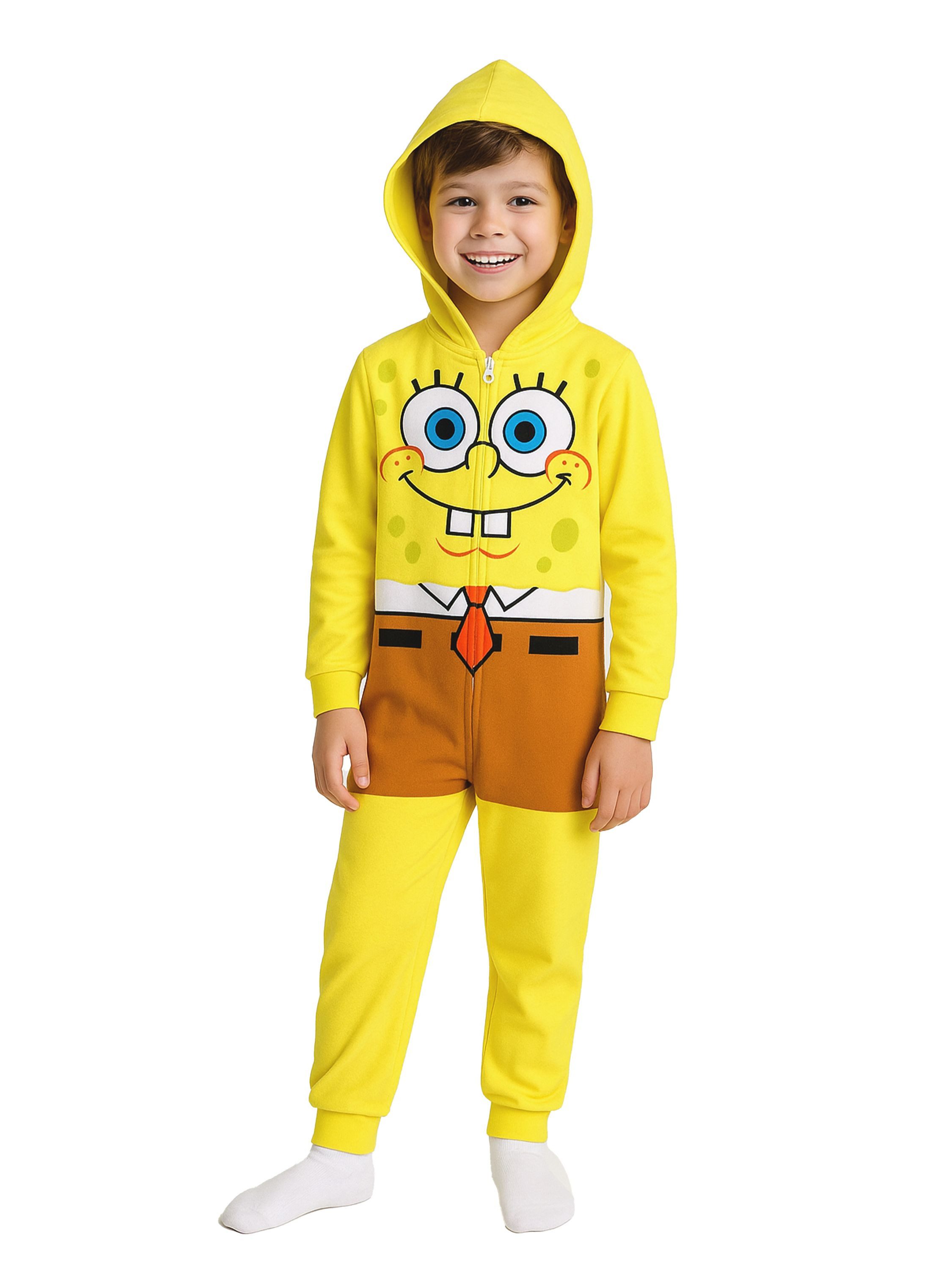 United Labels® Jumpsuit SpongeBob Schwammkopf Jumpsuit mit Kapuze Overall Onesie Einteiler