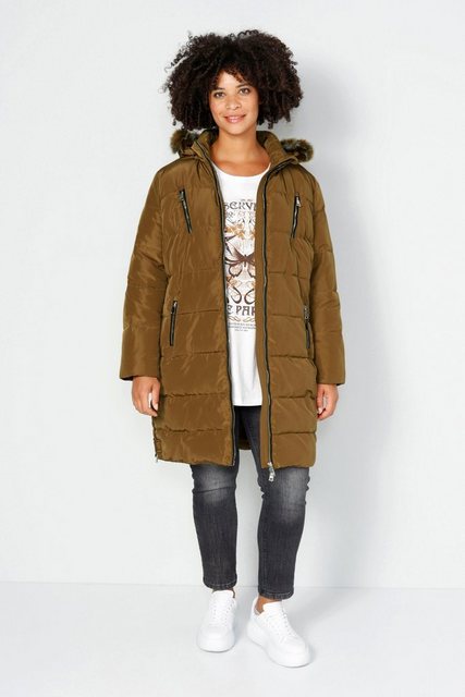 Angel of Style Steppjacke Steppjacke Kapuze mit Kunstfellbesatz Zipper Lang günstig online kaufen