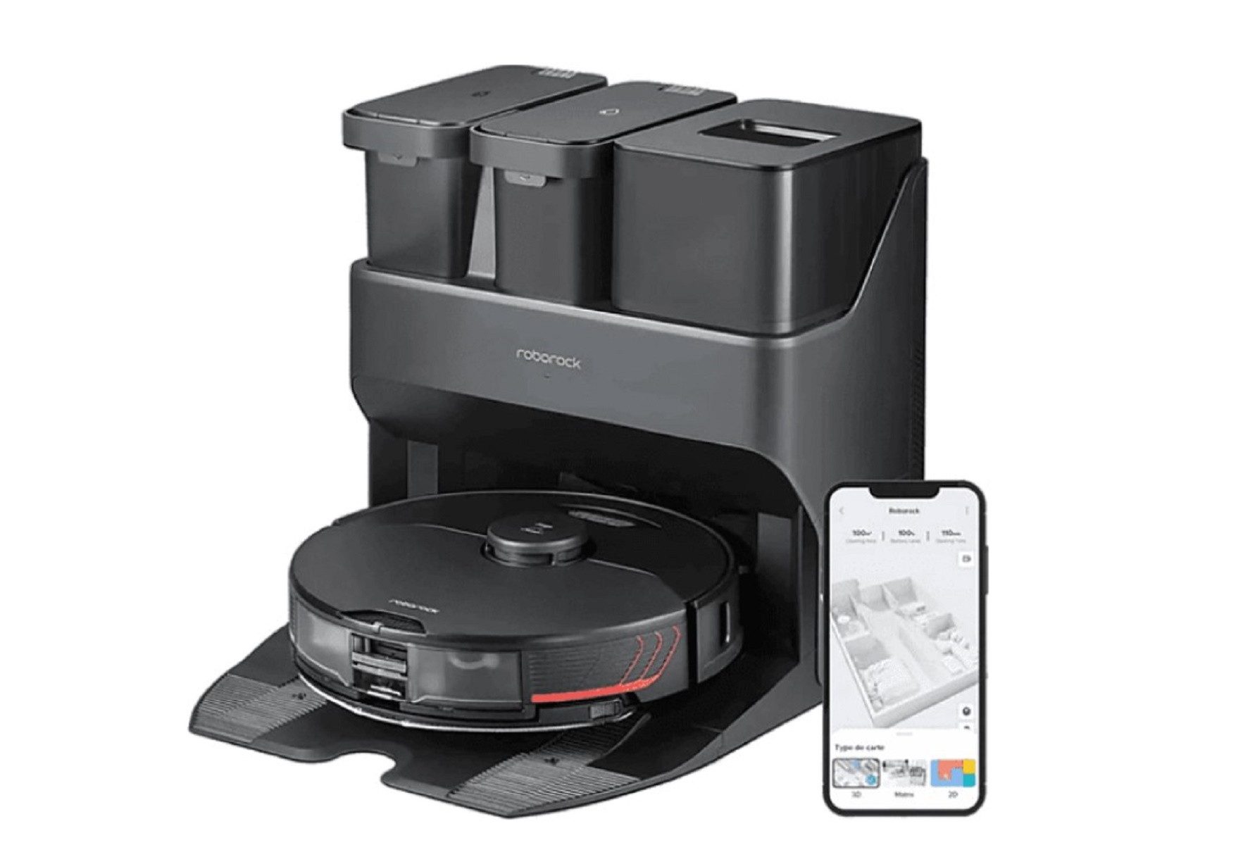 Roborock Влажно-сухой вакуумный робот Roborock S7 Max Ultra Robotic Cleaner Black, Smarter Saug- und Wischroboter mit Absaugstation schwarz