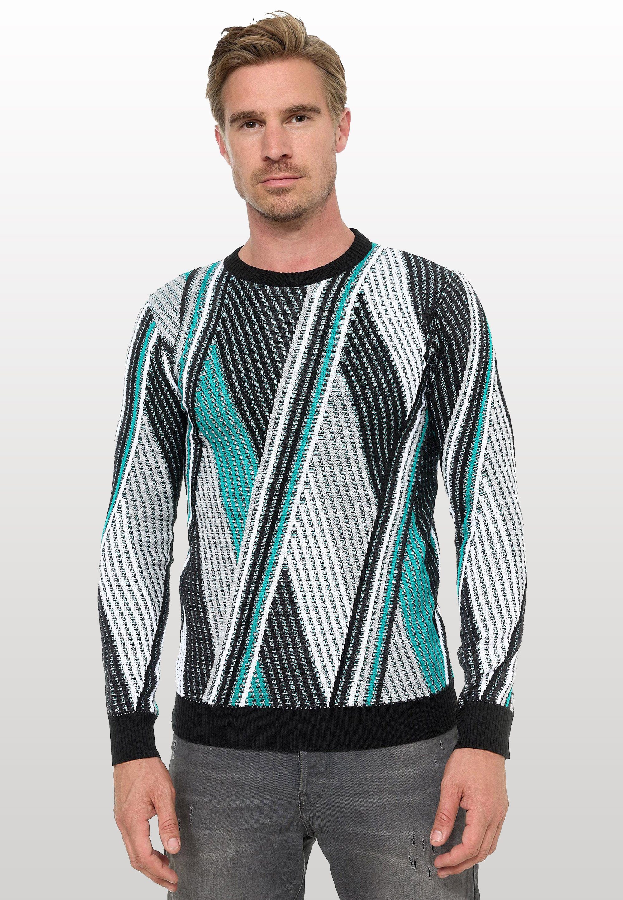 Rusty Neal Strickpullover Colorblock-Design im