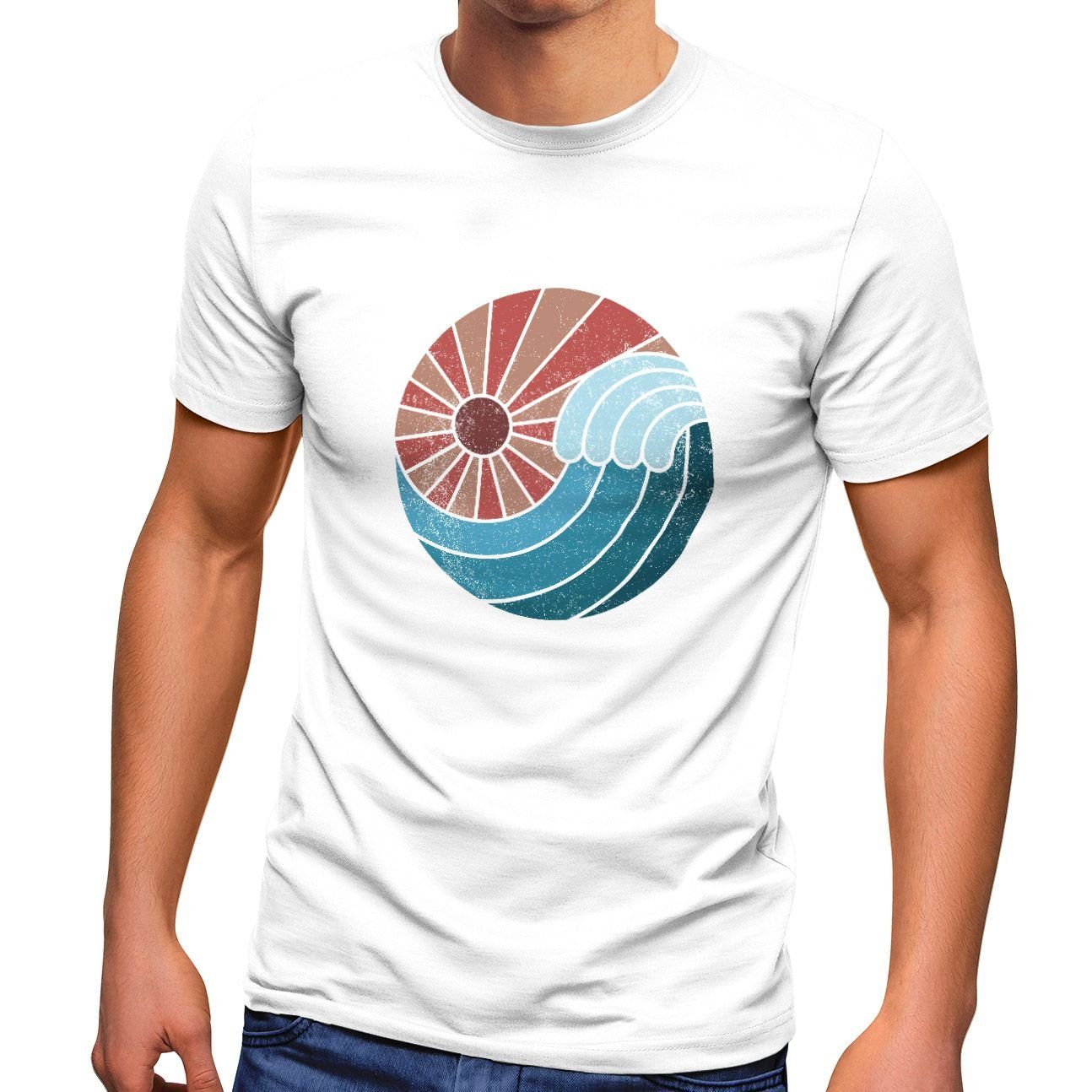 Neverless Print-Shirt Neverless® Herren T-Shirt Welle günstig online kaufen
