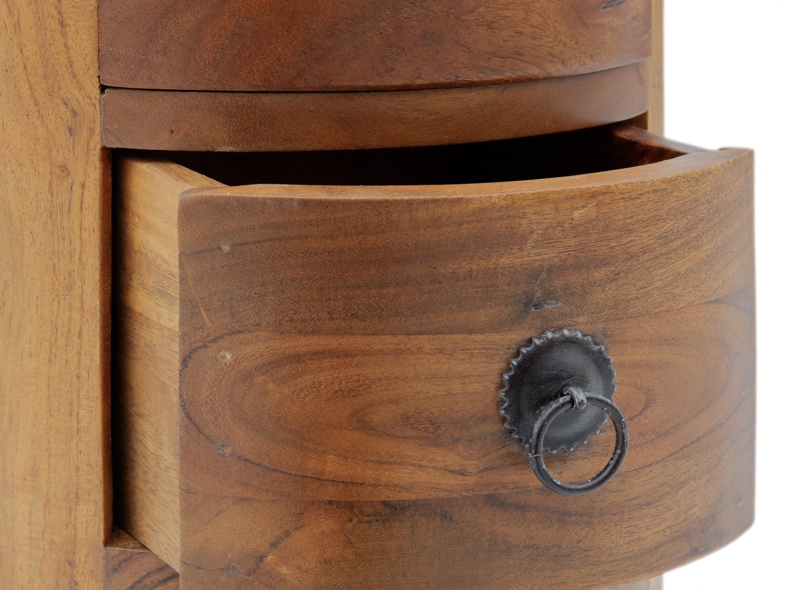massivum Kommode Merlow Akazie Rundschrank 5 Schub Beistelltisch (1 St) – Bild 4 von 5