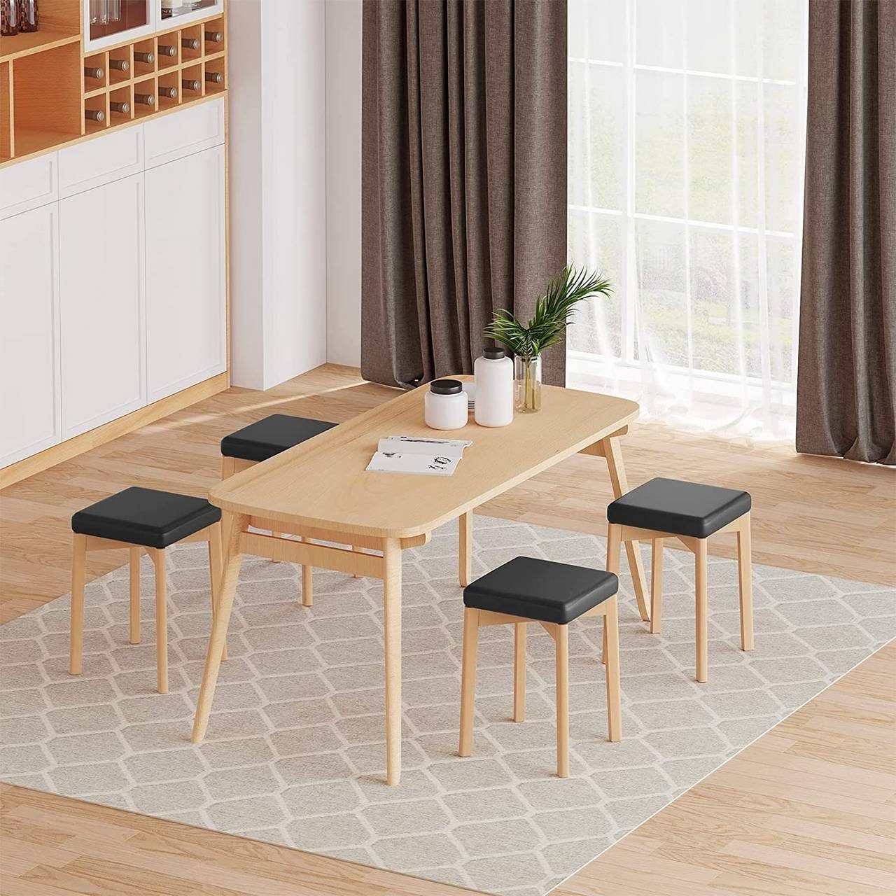 Woltu Esszimmerstuhl (4 St), Massivholz, Holzhocker günstig online kaufen