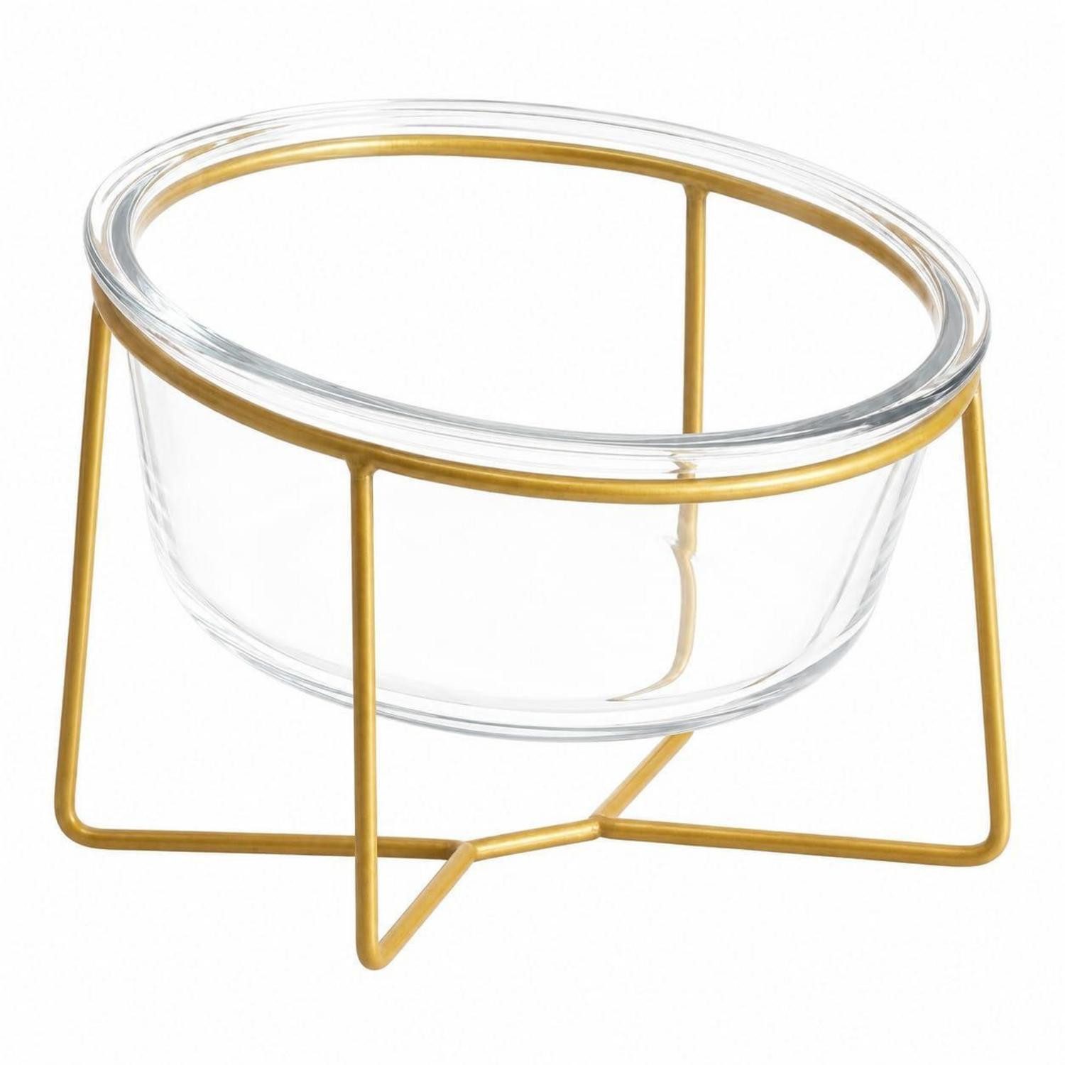 LuxusKollektion Futternapf Hundenapf Erhöht Glas 800ml Metallständer