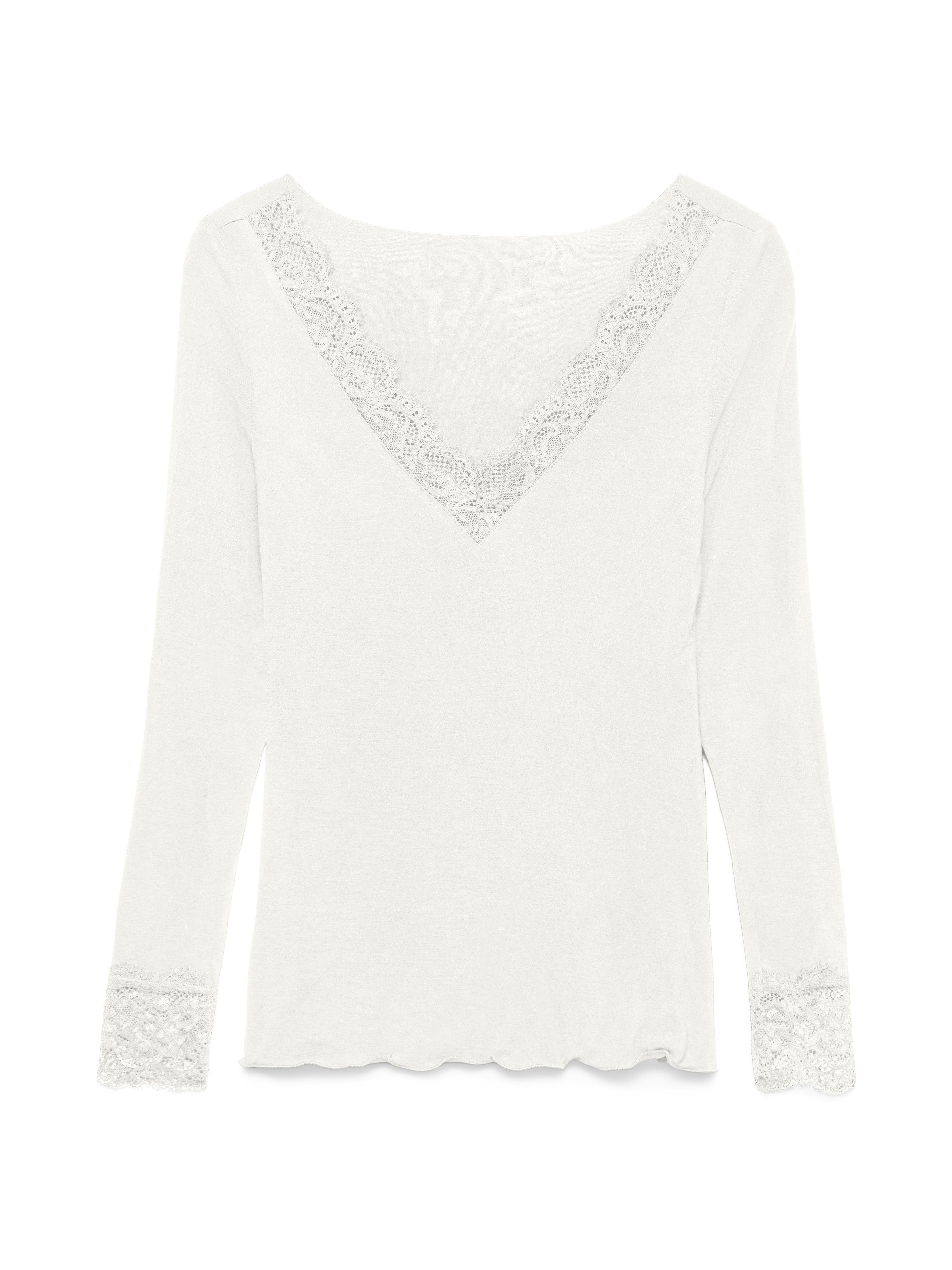 Langarmshirt VMSKYE LS V-NECK LACE TOP JRS NOOS