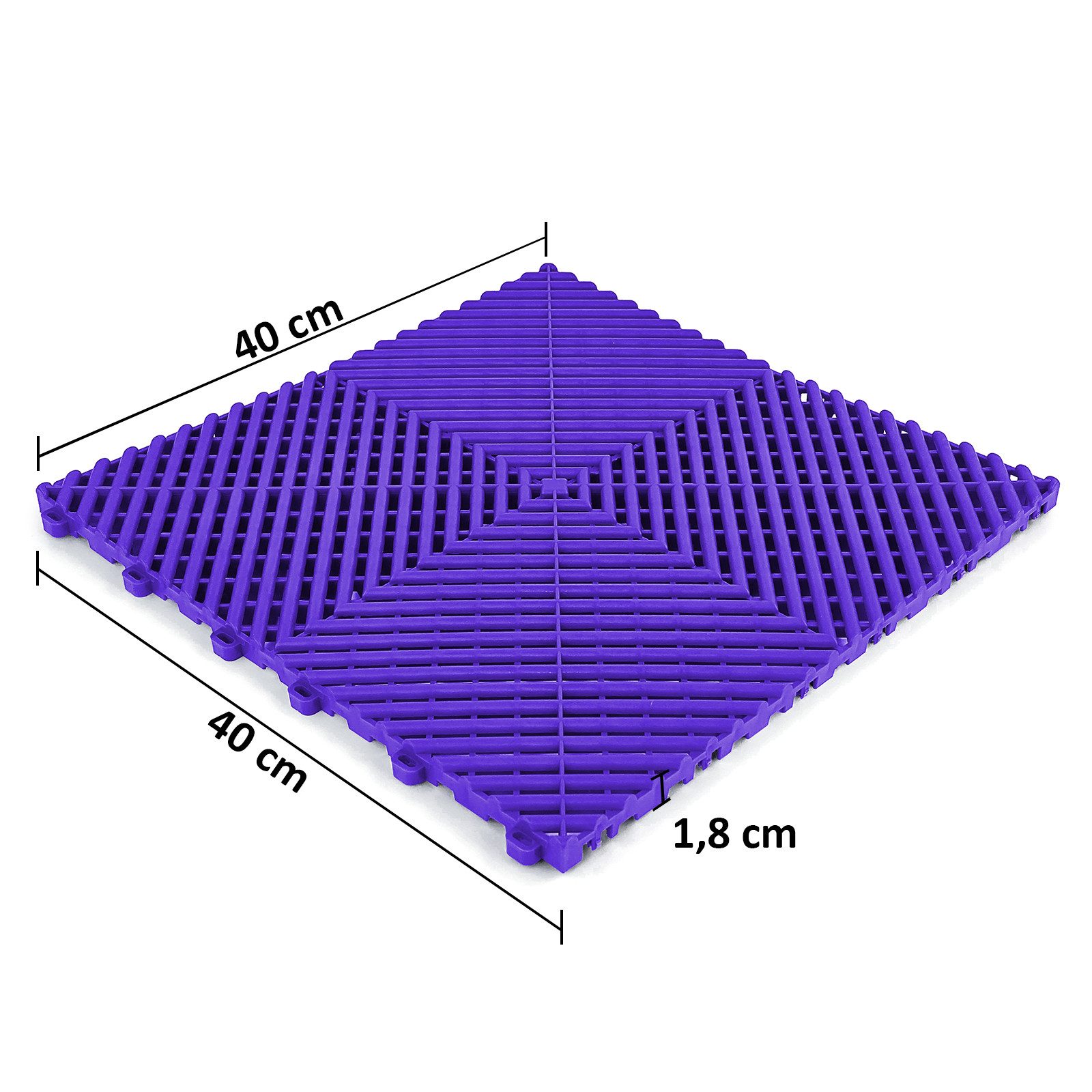 RAMROXX Klickfliese Performance Bodenfliese Garagenboden Floor Violett 40x40cm