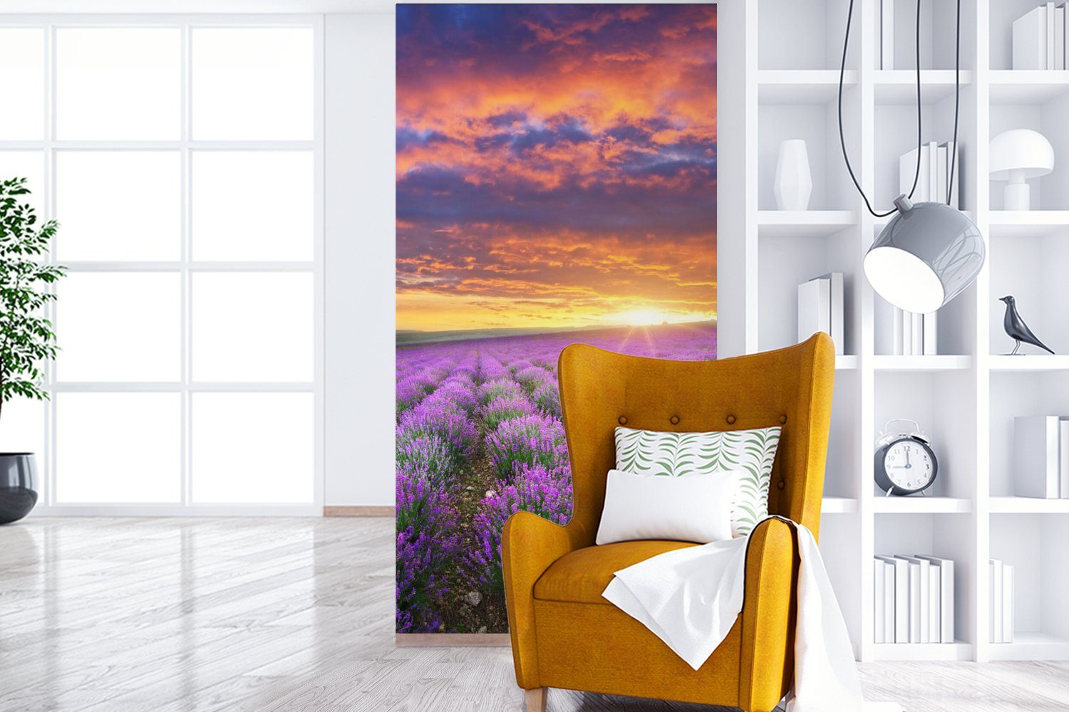 Wolken - Frühling, für MuchoWow Wohnzimmer Vliestapete (2 Fototapete Schlafzimmer bedruckt, Matt, Fototapete Lavendel Küche, - St),