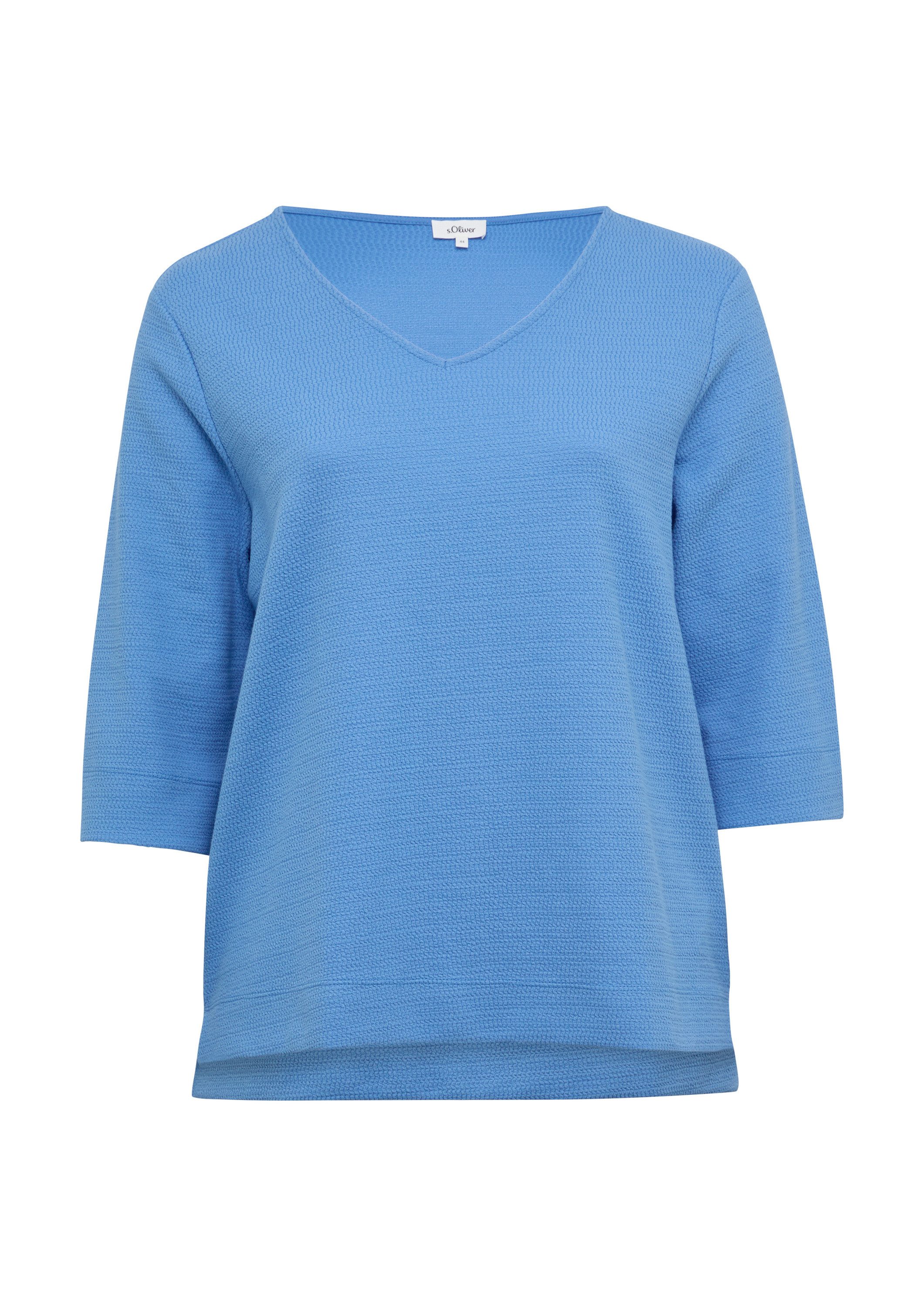 s.Oliver 3/4 Arm-Pullover Sweatshirt Strukturiertes Jersey-Sweatshirt günstig online kaufen