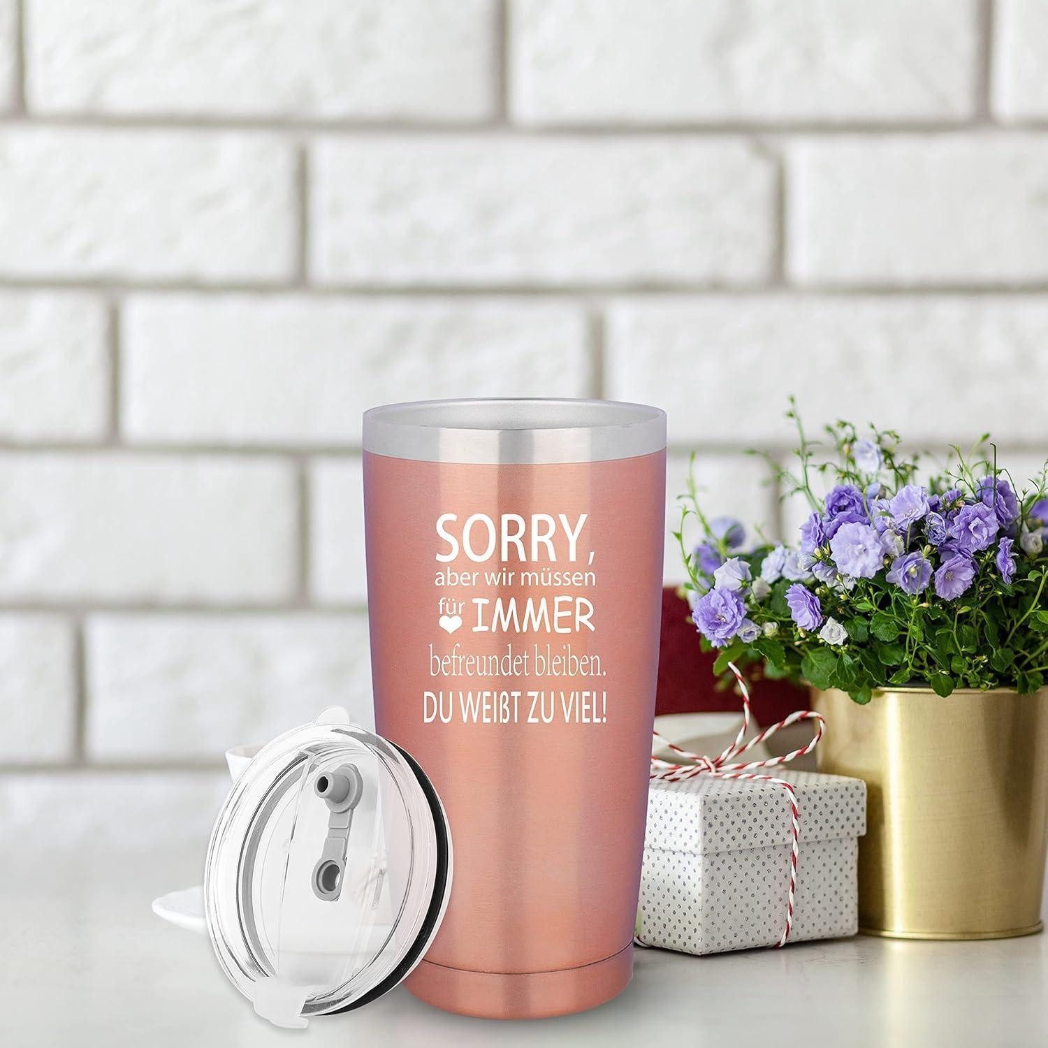 Merclix Thermobecher Geschenk für Freundin 20oz Travel Mug Lustig Weihnachten