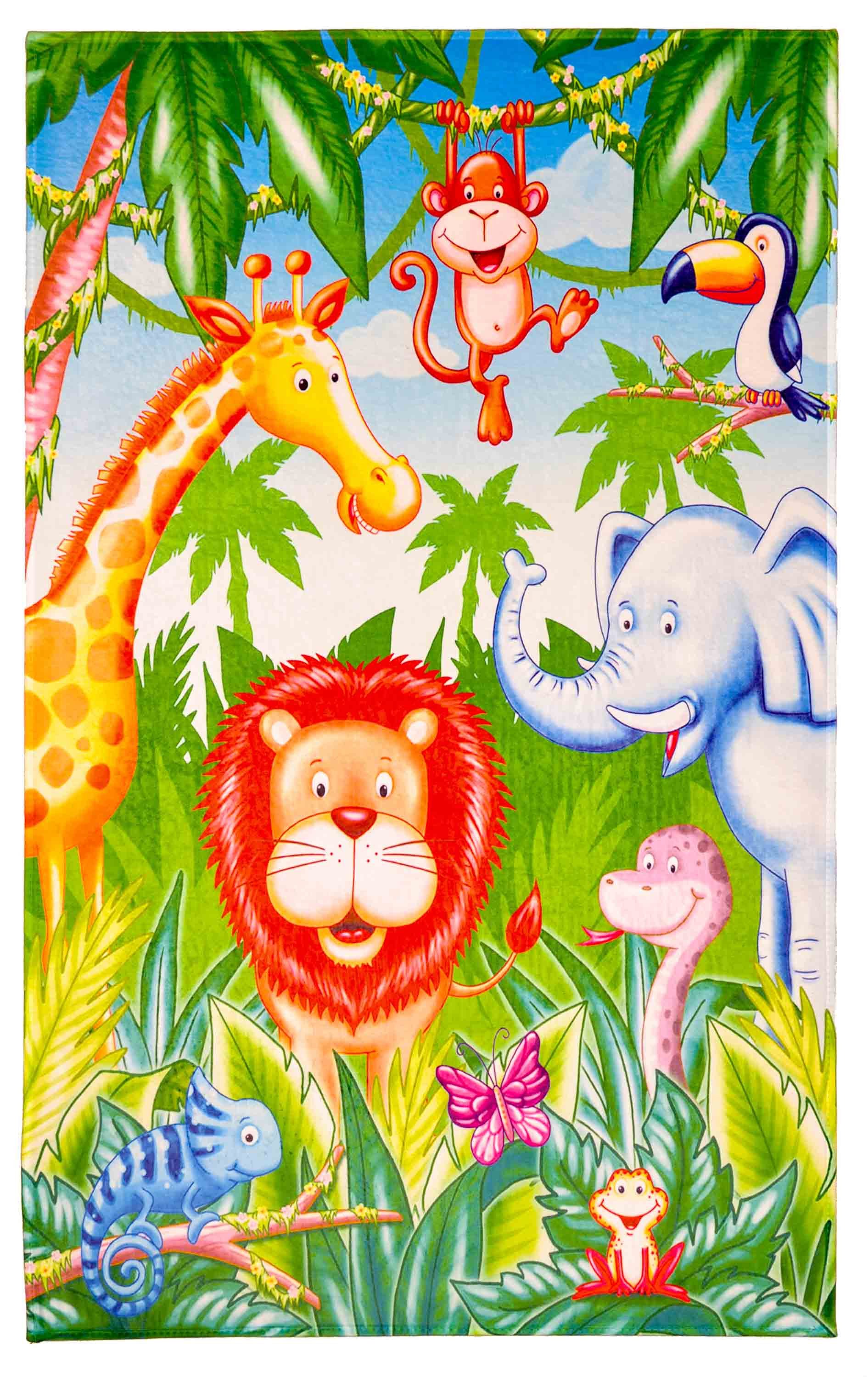 Böing Carpet Kinderteppich Kinderteppich Dschungel 100x160cm, rechteckig