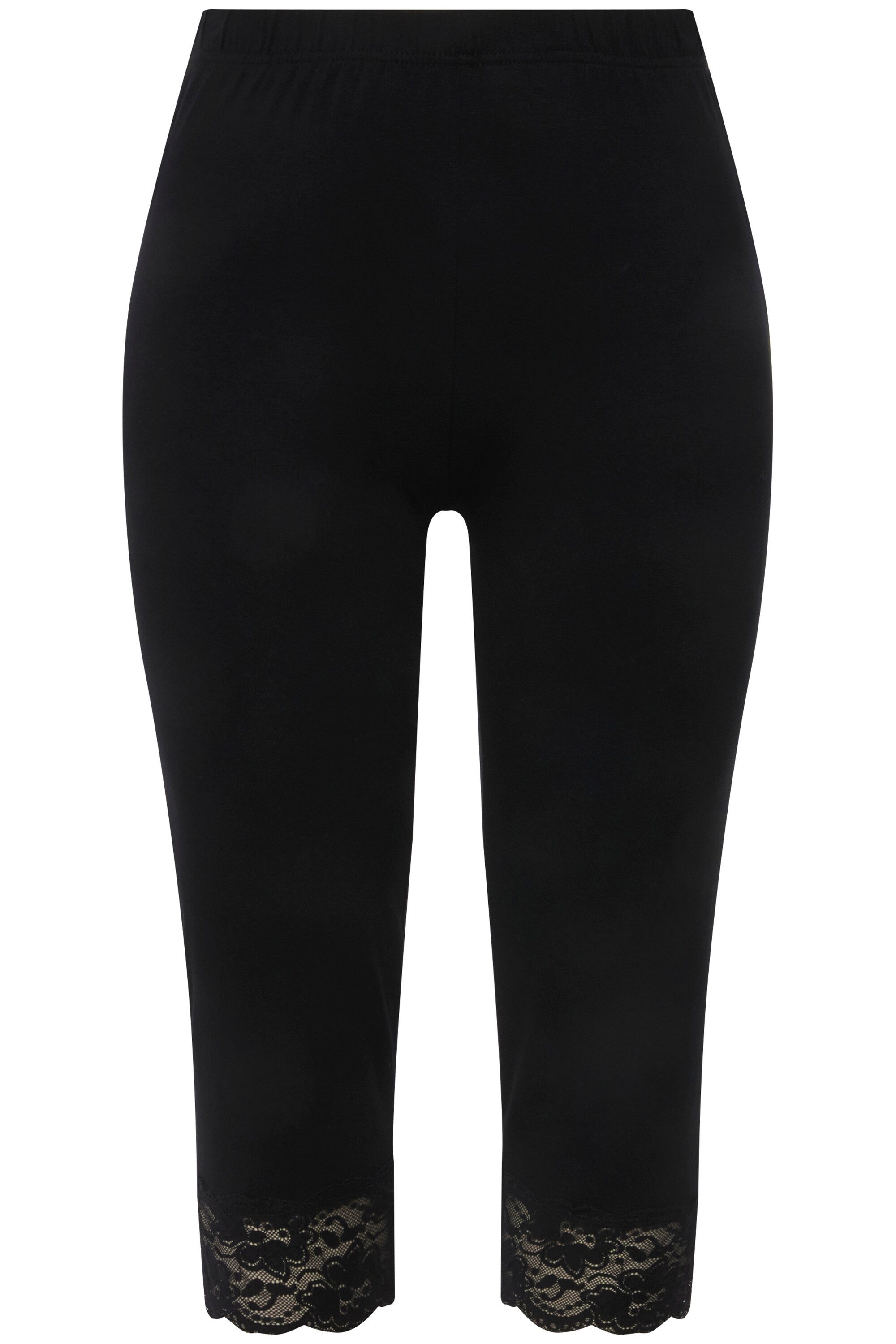 Ulla Popken Caprihose Capri elastischer Spitzensaum günstig online kaufen