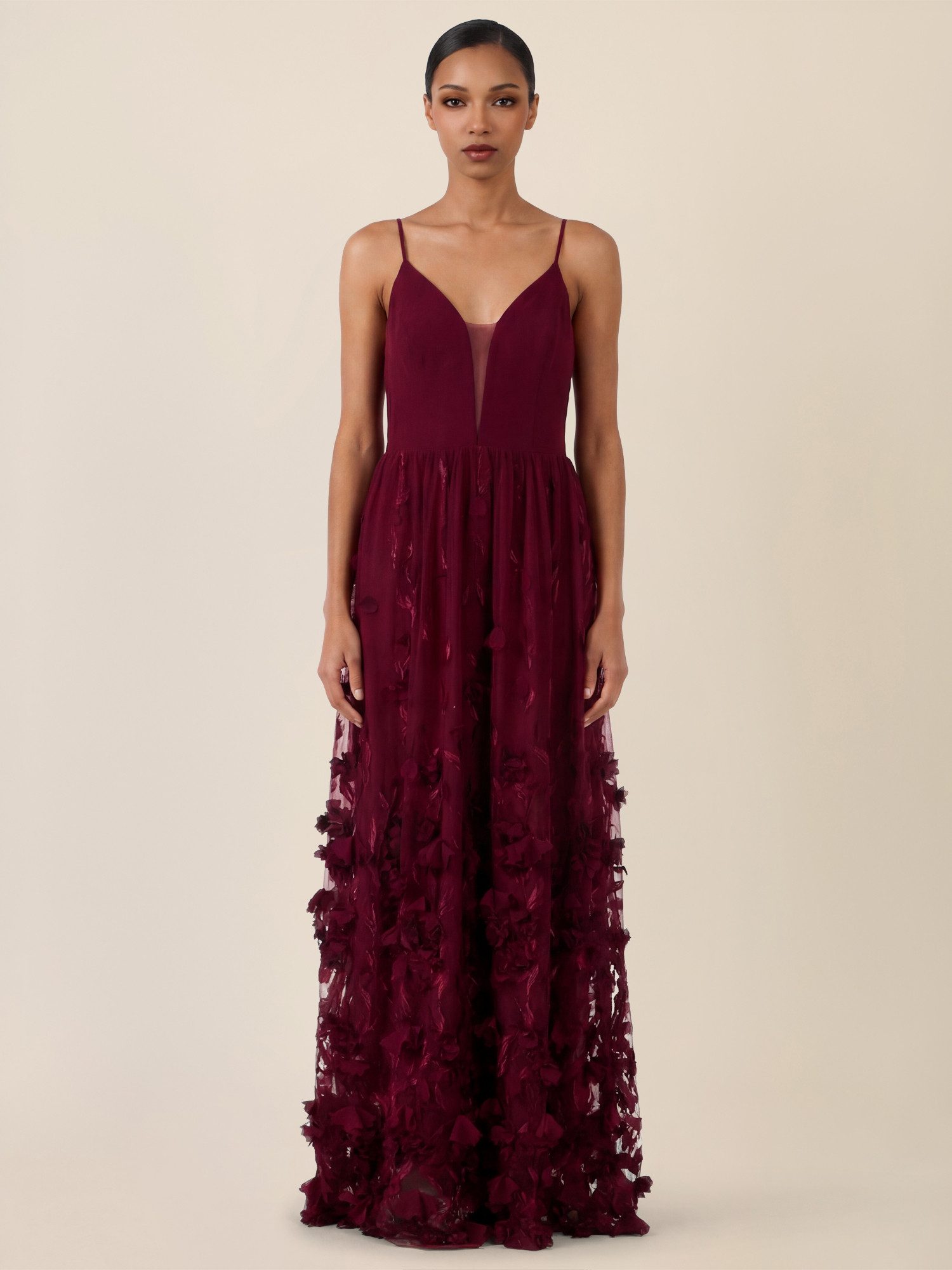 Apart Abendkleid mit 3D-Blüten und Tüllrock