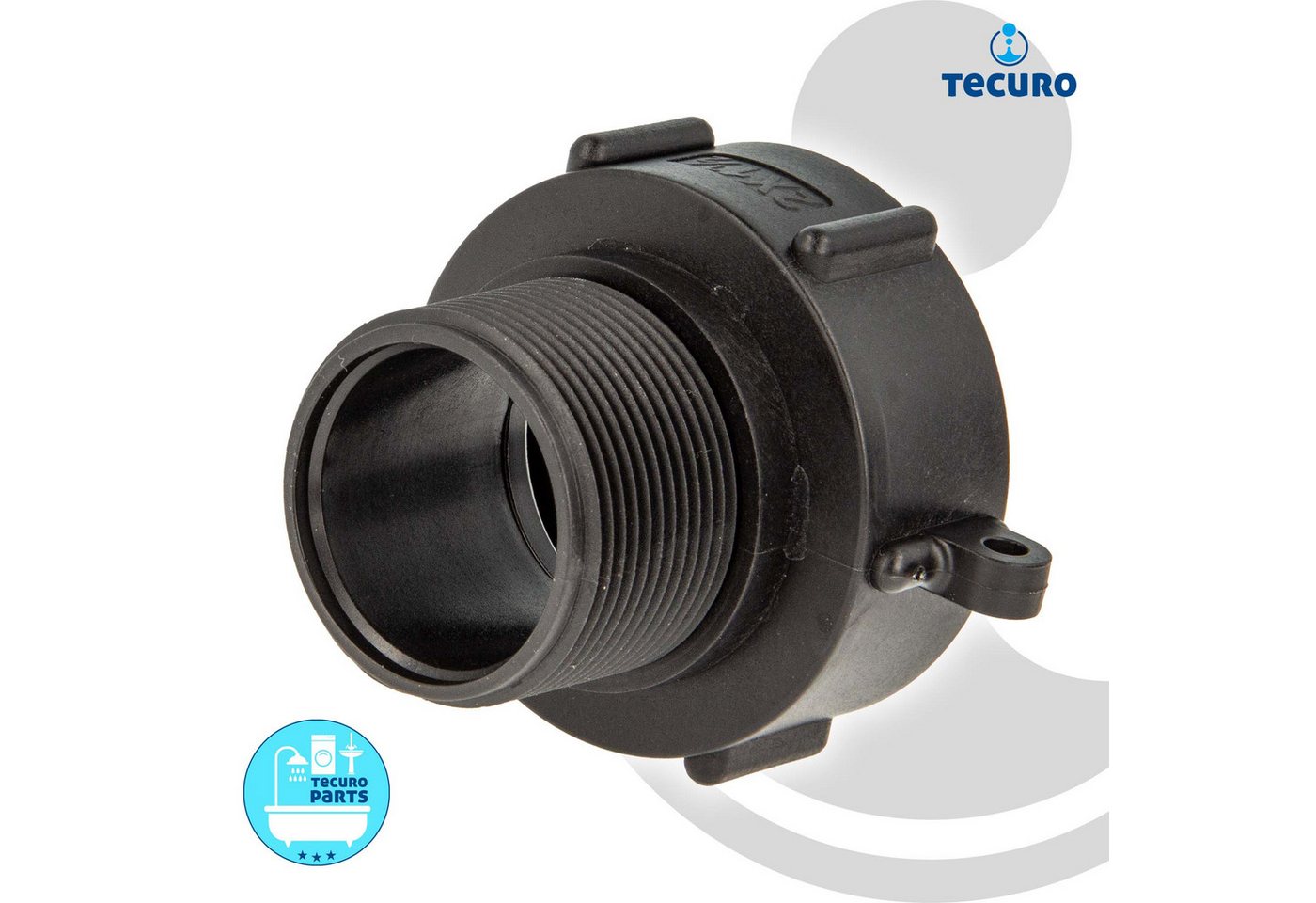 Thumbnail - tecuro Bewässerungssystem IBC Adapter Anschlusskappe mit Grobgewinde S60 x 6 und Außengewinde