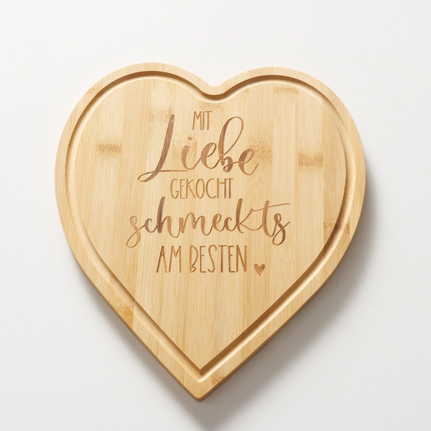 BOLTZE Schneidebrett Herzförmiges Schneidebrett Liebe 2er Set Bambus