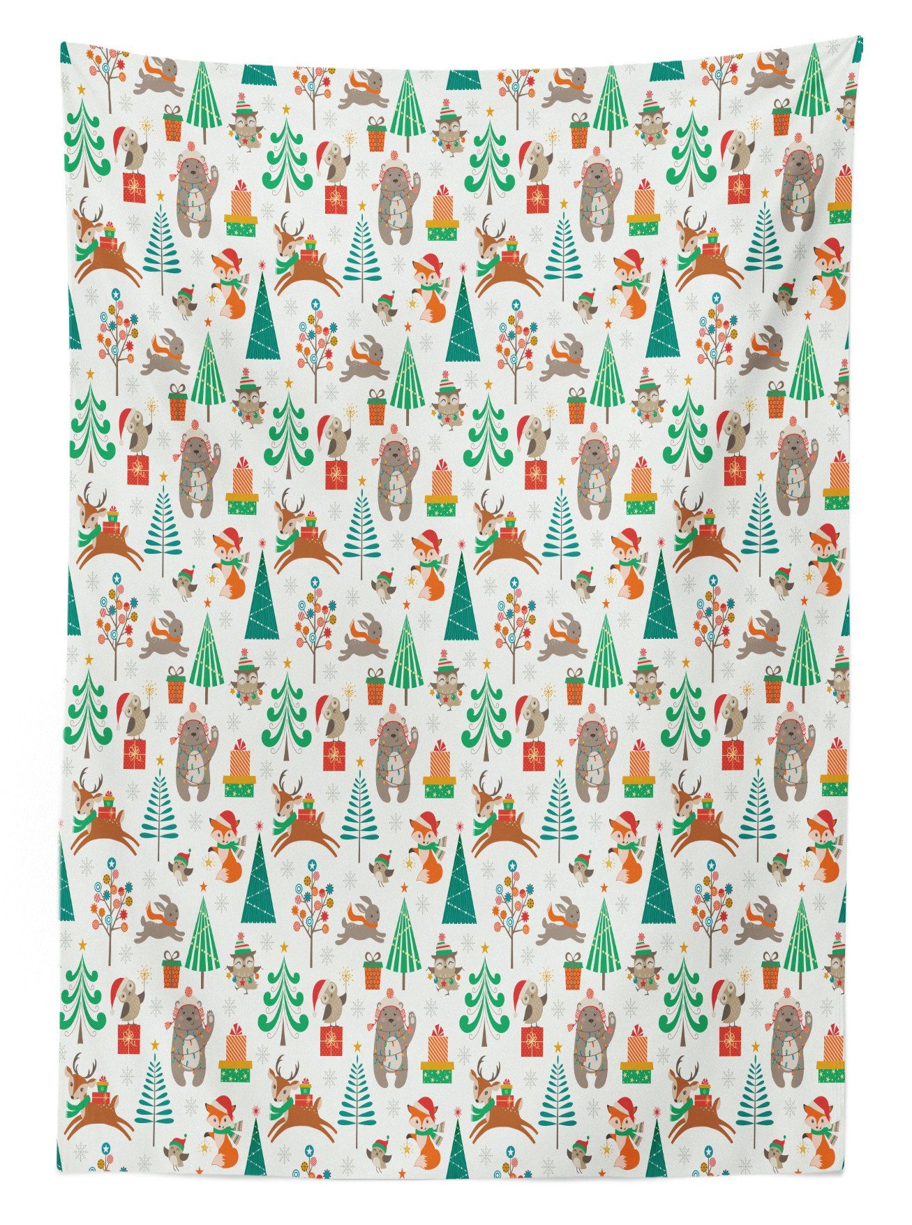 Farbfest Animals geeignet Klare Baum Tischdecke Geschenke Abakuhaus Außen Weihnachten Für den Waschbar Farben, Bereich