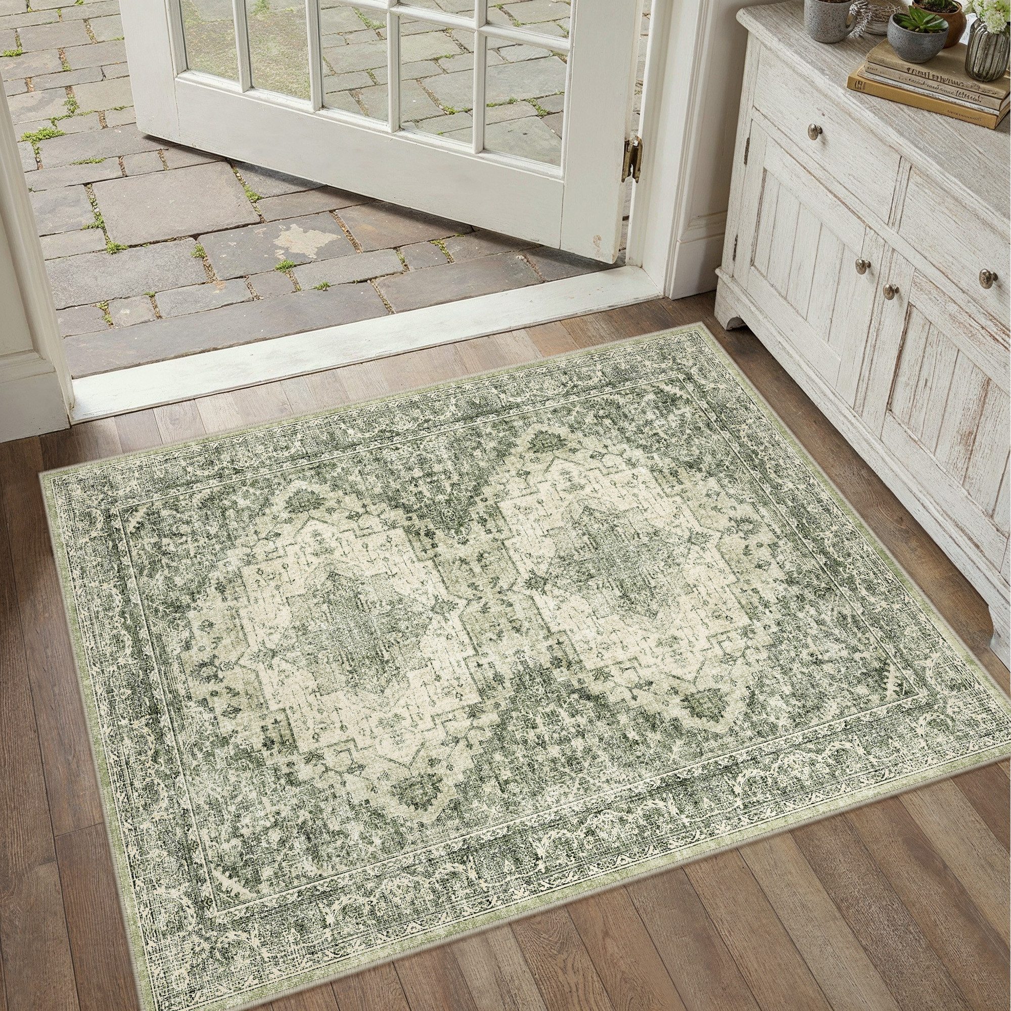 PURECOZY Teppich Moderner Boho-Stil, Kurzflor & Weich, waschbar & pflegeleicht, Rechteckig, Höhe: 6.1 mm, Rechteckig, geeignet für verschiedene Innenräume