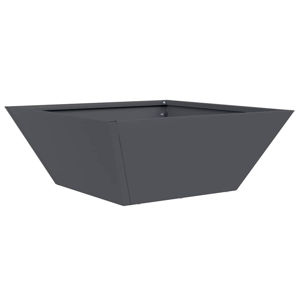 vidaXL Blumentopf Garten-Schalenblumentopf Anthrazit 40x40x15 cm aus Stahl (1 St)