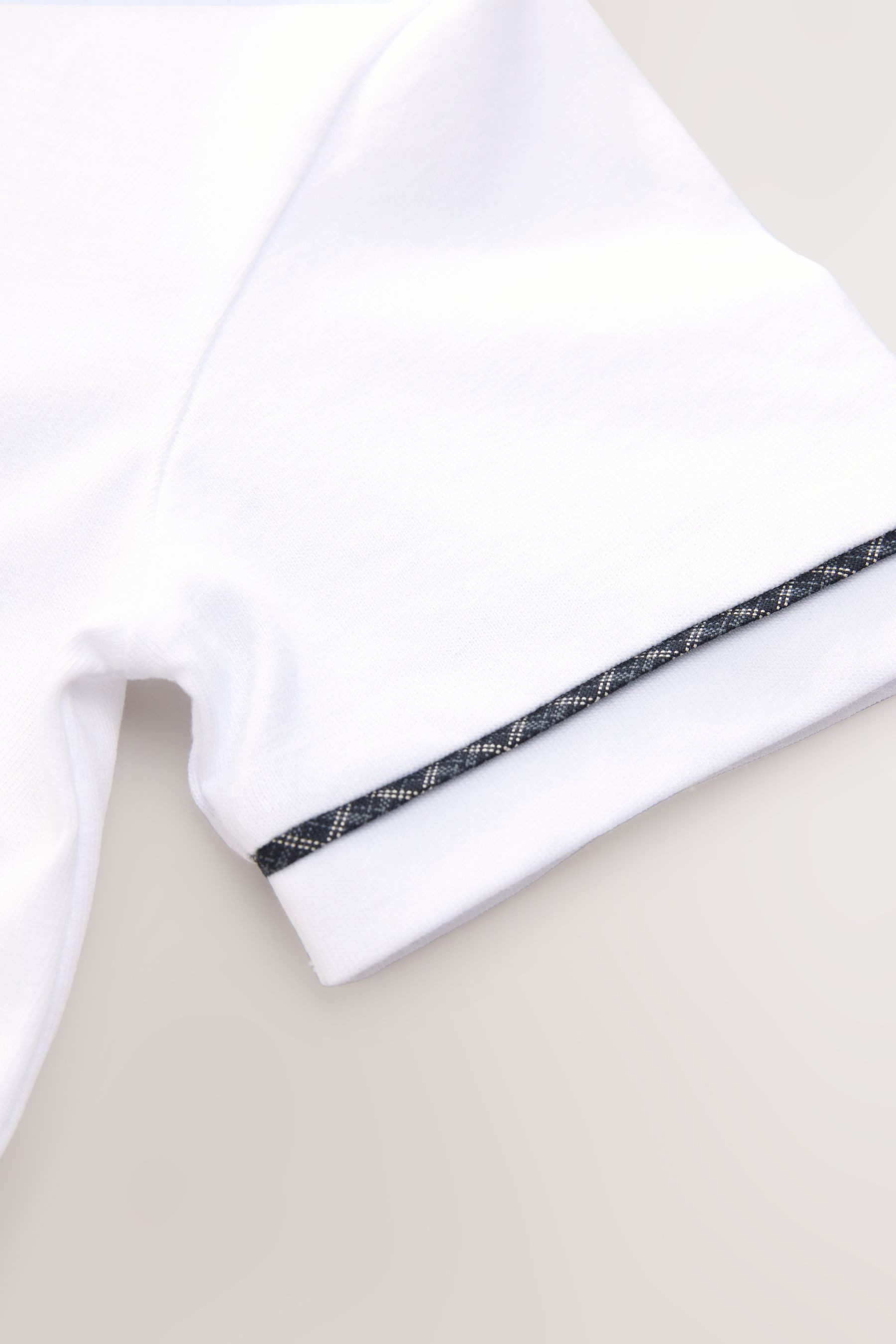 Next Poloshirt Kurzärmeliges Poloshirt mit Kragen und Karomuster (1-tlg)